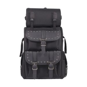 Dream Apparel Large PVC Motorcycle Sissybar Bag With Studs