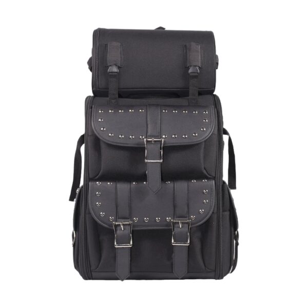 Dream Apparel Large PVC Motorcycle Sissybar Bag With Studs