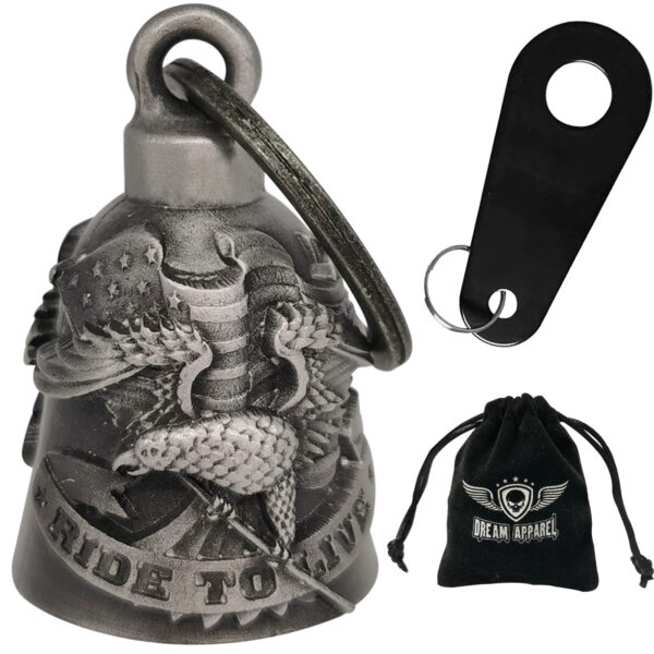 Motorcycle Bell Dream Apparel Live to Ride Eagle 3D Magnesium Alloy Light