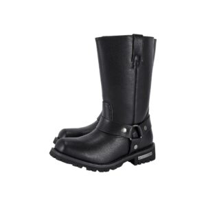 Men's Motorcycle Riding Mid Calf Boot Side Zipper Biker Boots Waterproof PU