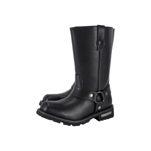 Men's Motorcycle Riding Mid Calf Boot Side Zipper Biker Boots Waterproof PU
