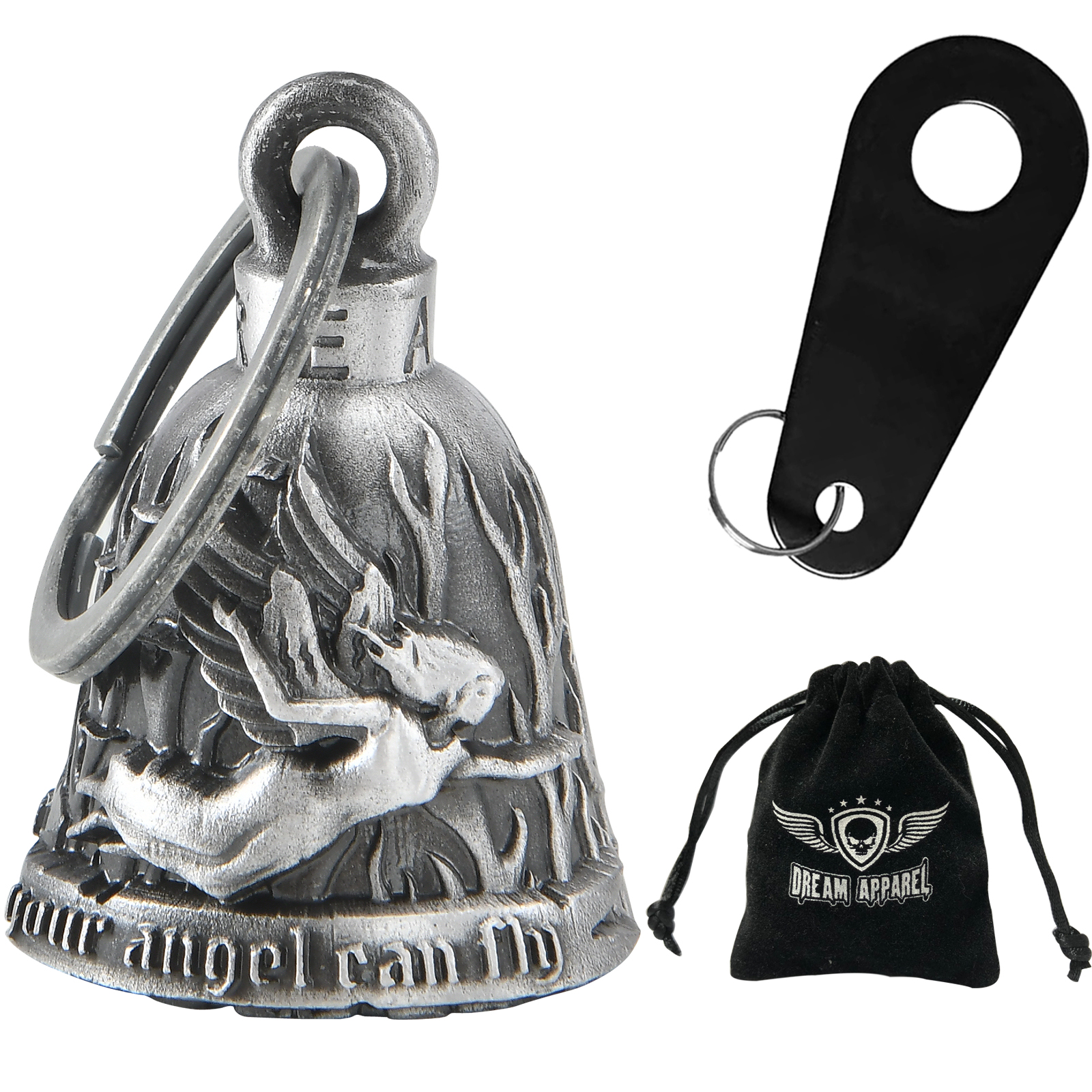 Motorcycle Guardian Angel Bell Dream Apparel Chrome Chrome Silver
