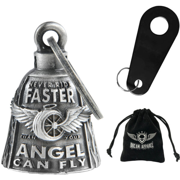 Motorcycle Bell Dream Apparel Angel Wings Wheel 3D Lucky Good Luck Gift