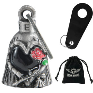 Motorcycle Bell Dream Apparel Red Rose Heart Magnesium Alloy Good Luck