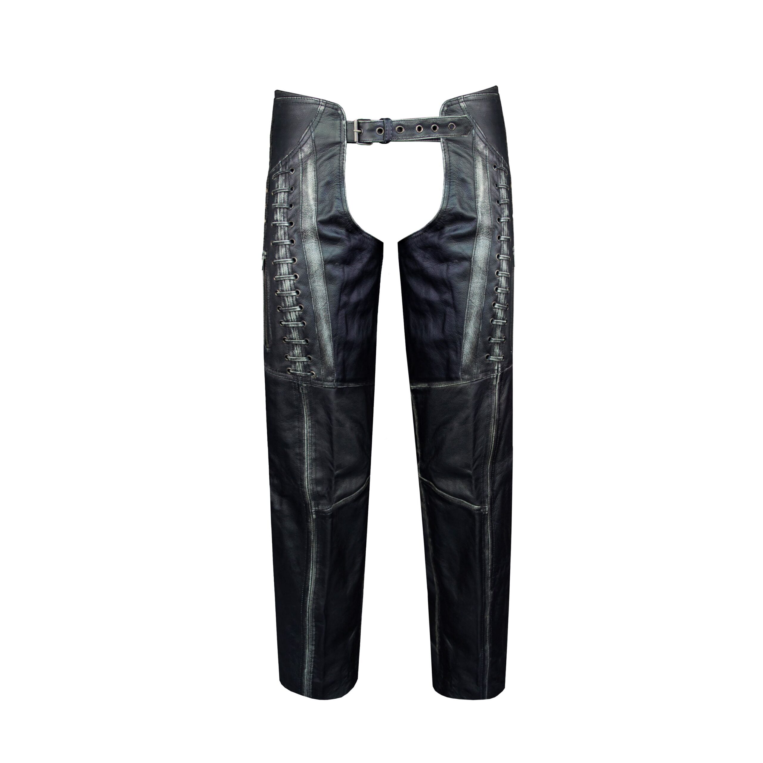 Leather Cowboy Chaps Dream Apparel Rub Off Naked Cowhide Black