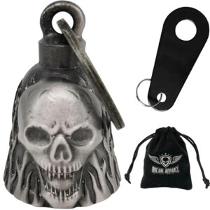 Motorcycle Skull Bell Dream Apparel Magnesium Alloy 3-D Good Luck Charm