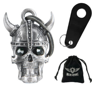 Motorcycle Bell Dream Apparel Viking Helmet Skull Green Stone Eyes