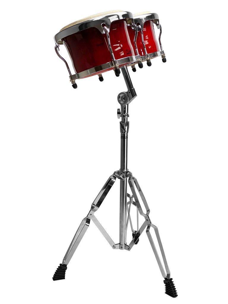 Zenison Heavy Suty Bongo Stand Double Braced Adjustable 4' Bongo Stand Chrome - Image 2