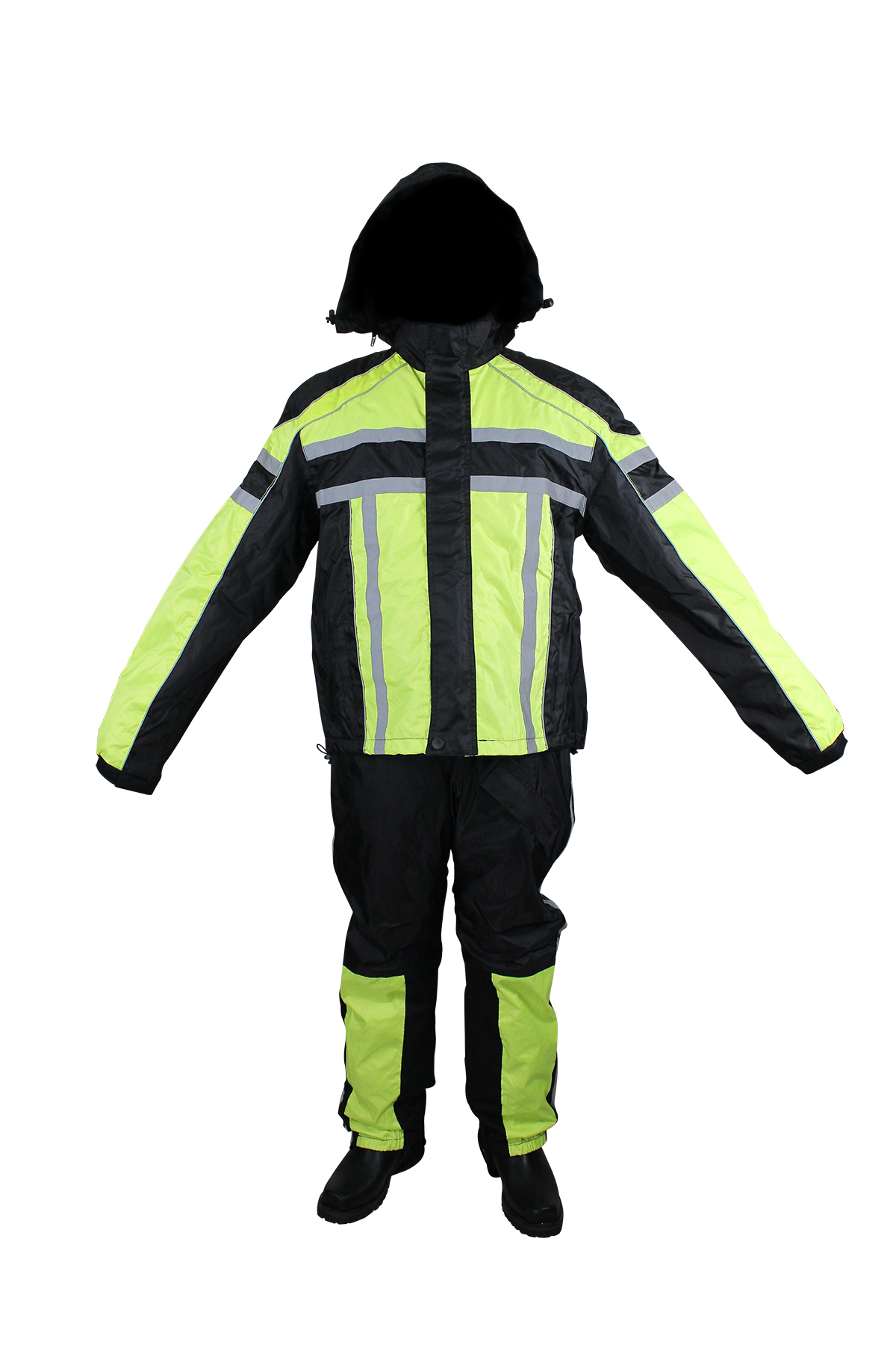 Two-Piece Black Fluorescent Waterproof Rain Suit by Dream Apparel - Image 2