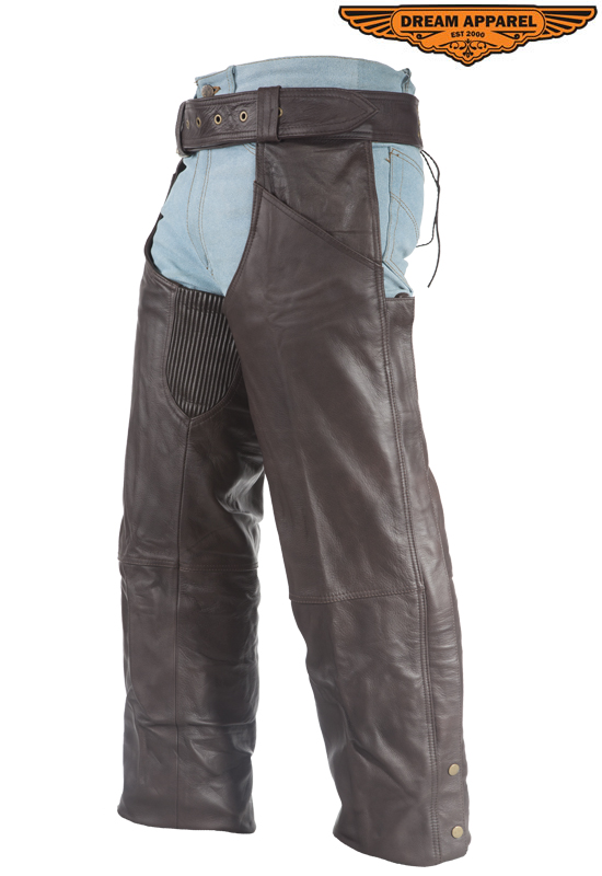 Women Brown Leather Riding Chaps Top Grade Cowhide Soft Touch Size Adjustable - Image 2