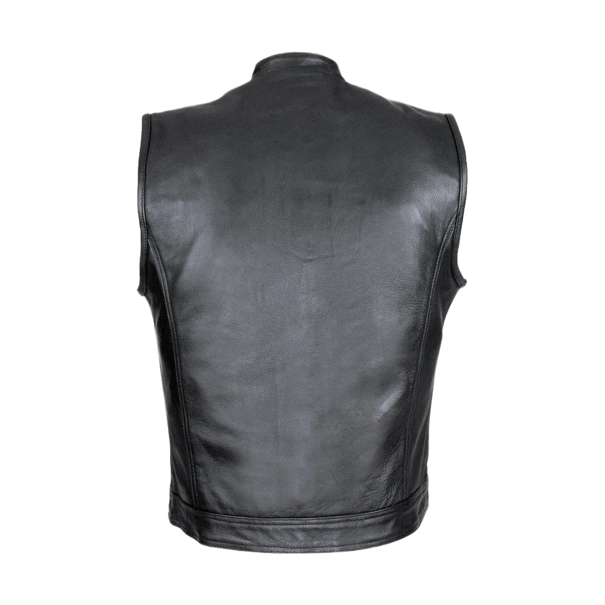 Cowhide Leather Motorcycle Club Vest - Defender Vest - Conceal Carry Pockets - Image 2