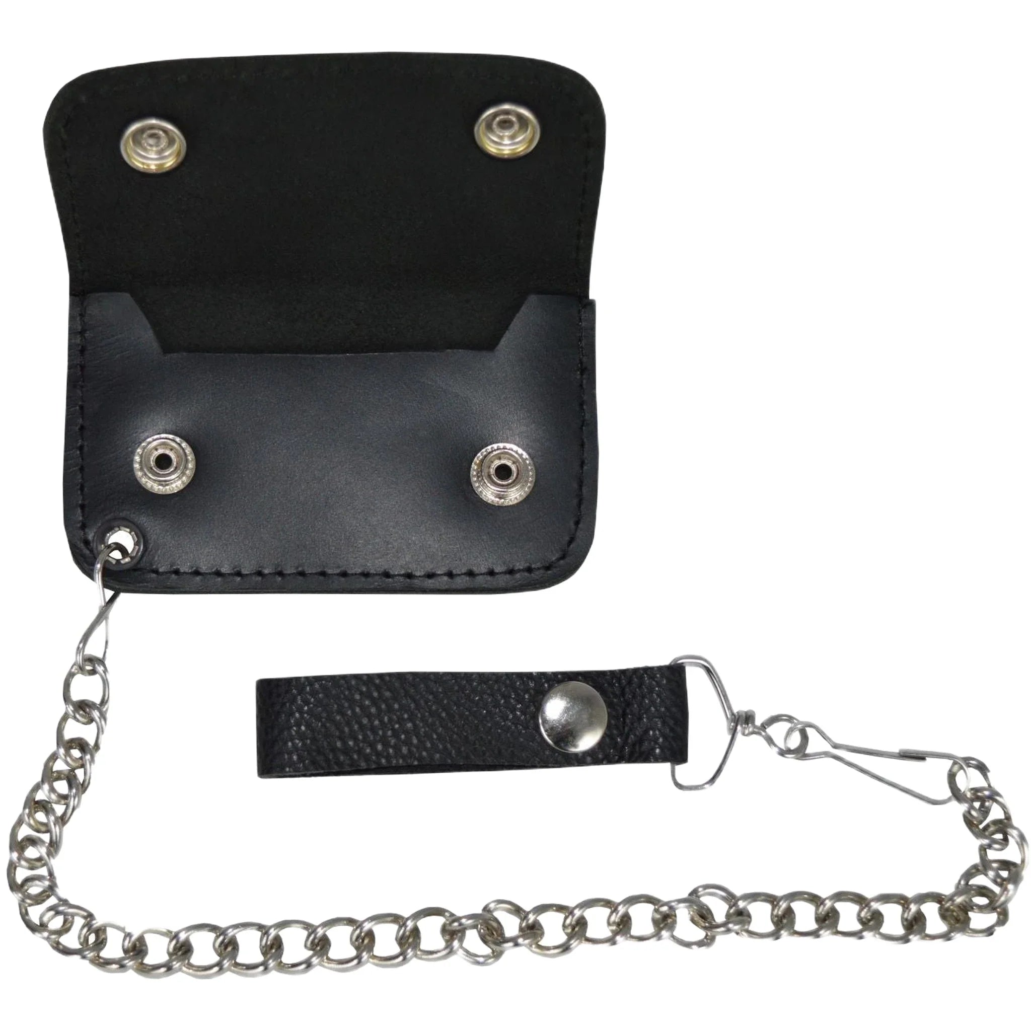 Dream Apparel Black Leather Motorcycle Chain Coins Wallet - Image 2