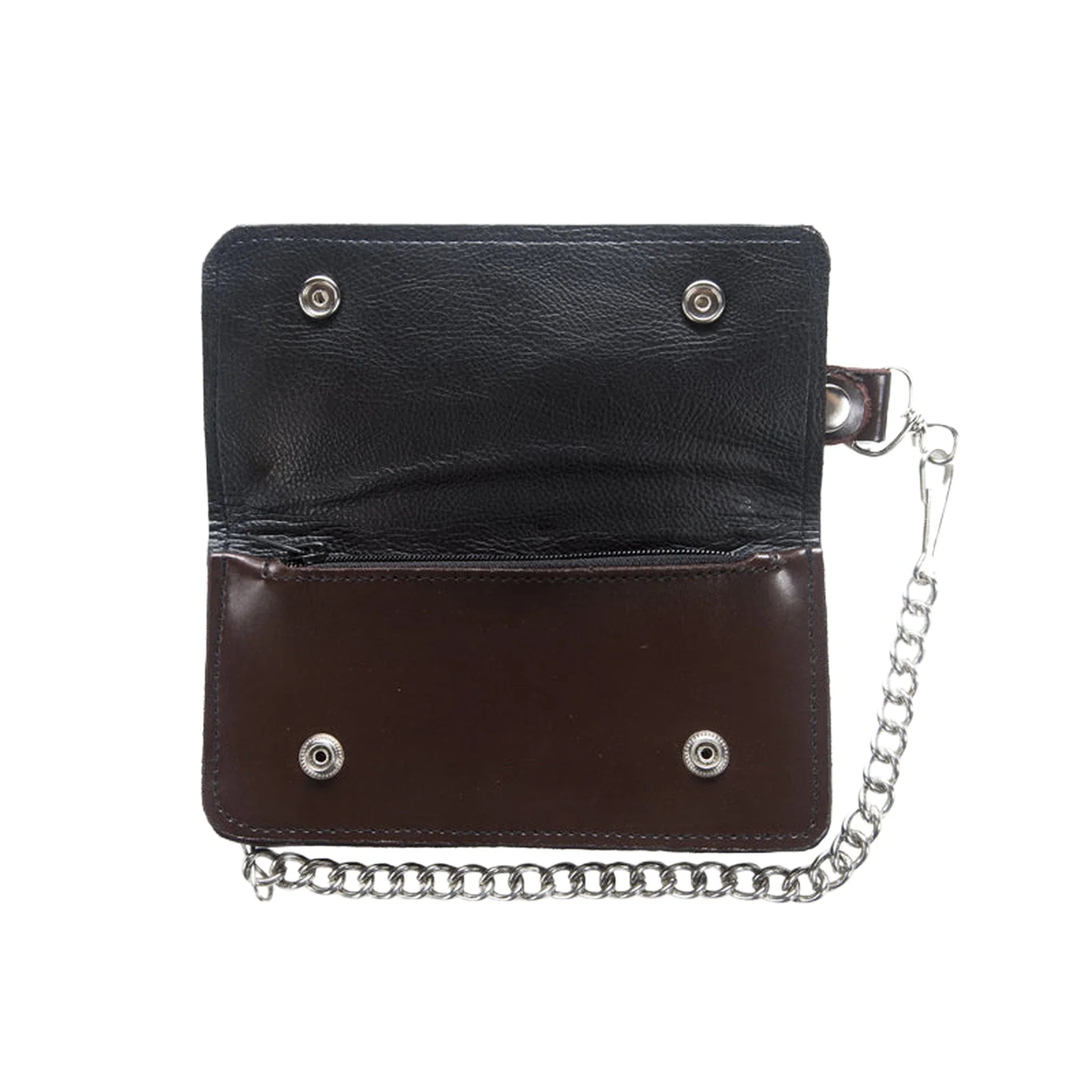 Dream Apparel Brown Bifold Motorcycle Chain Wallet - Image 2