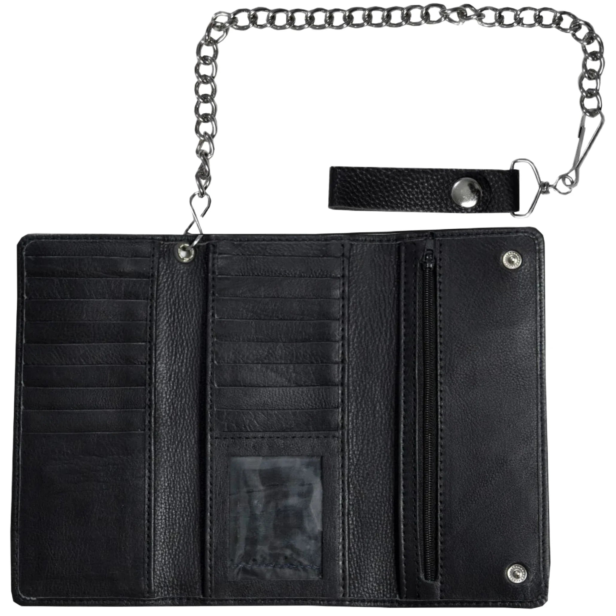 Dream Apparel Heavy Duty Biker Bifold Chain Wallet Credit Card Slots - Image 2