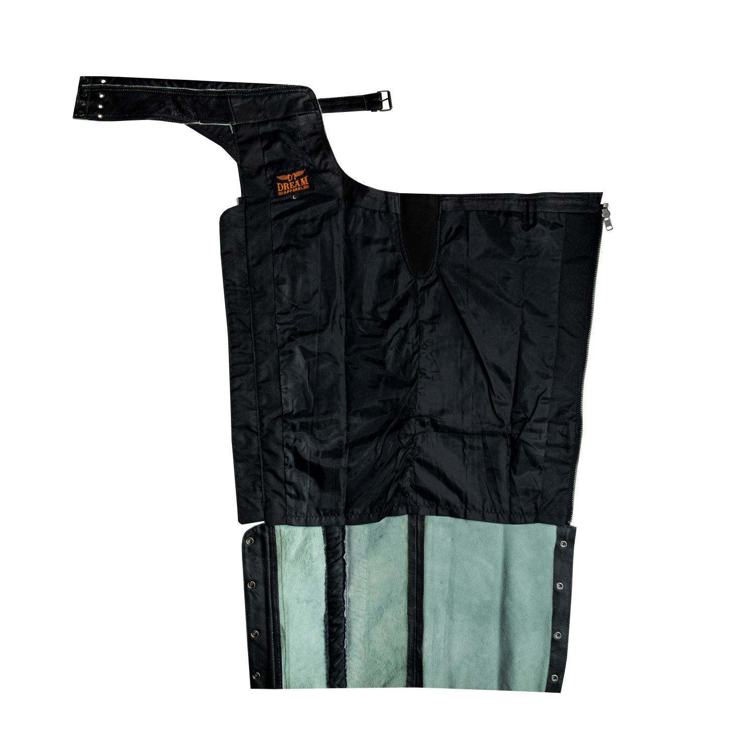 Leather Cowboy Chaps Dream Apparel Rub Off Naked Cowhide Black - Image 2