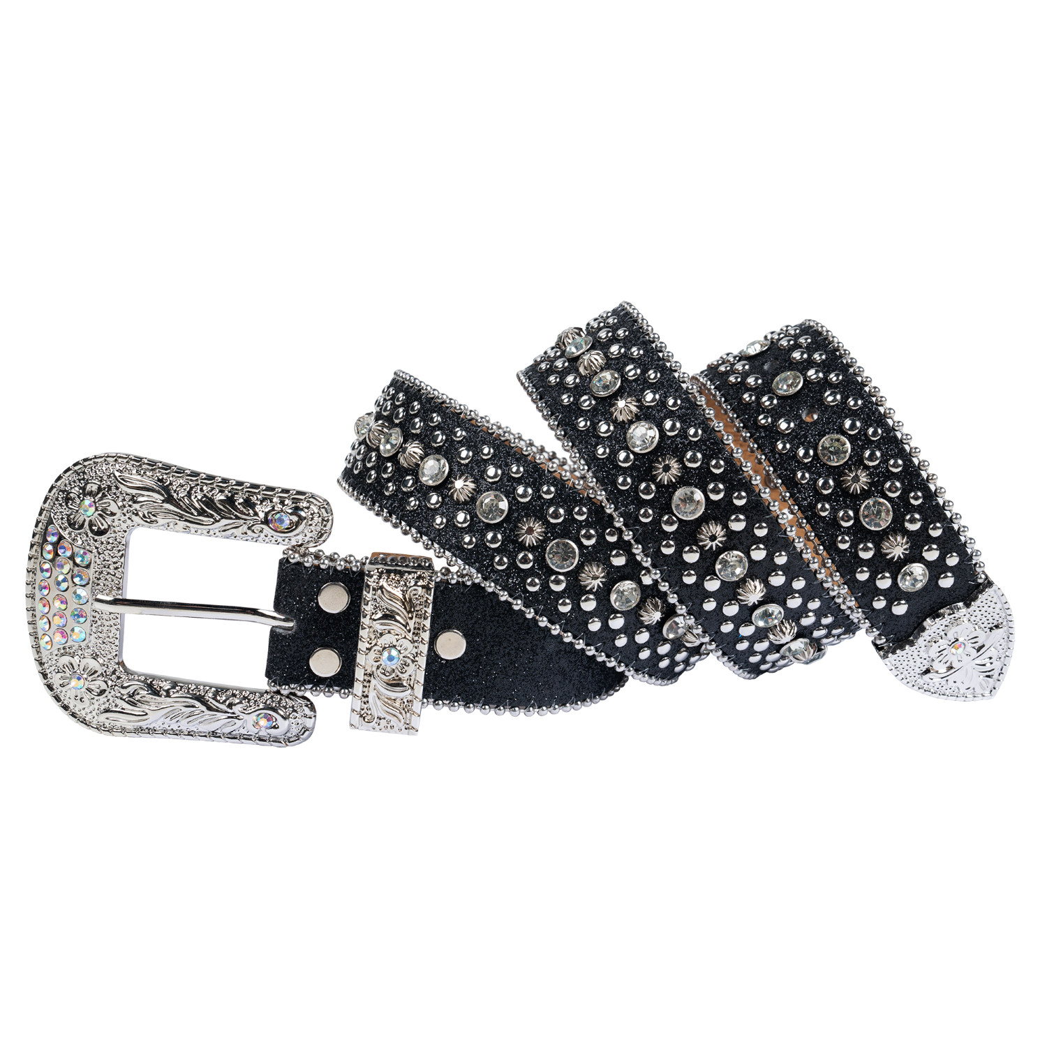 Rhinestone Crystal Belt Dream Apparel Faux Leather Medium Large XL Waist - Image 2