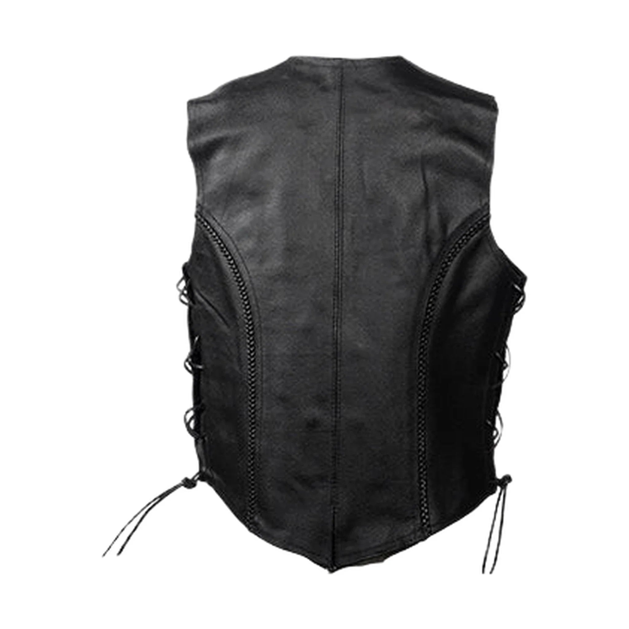 Dream Apparel Womens Leather Vest With Side Laces - Image 2