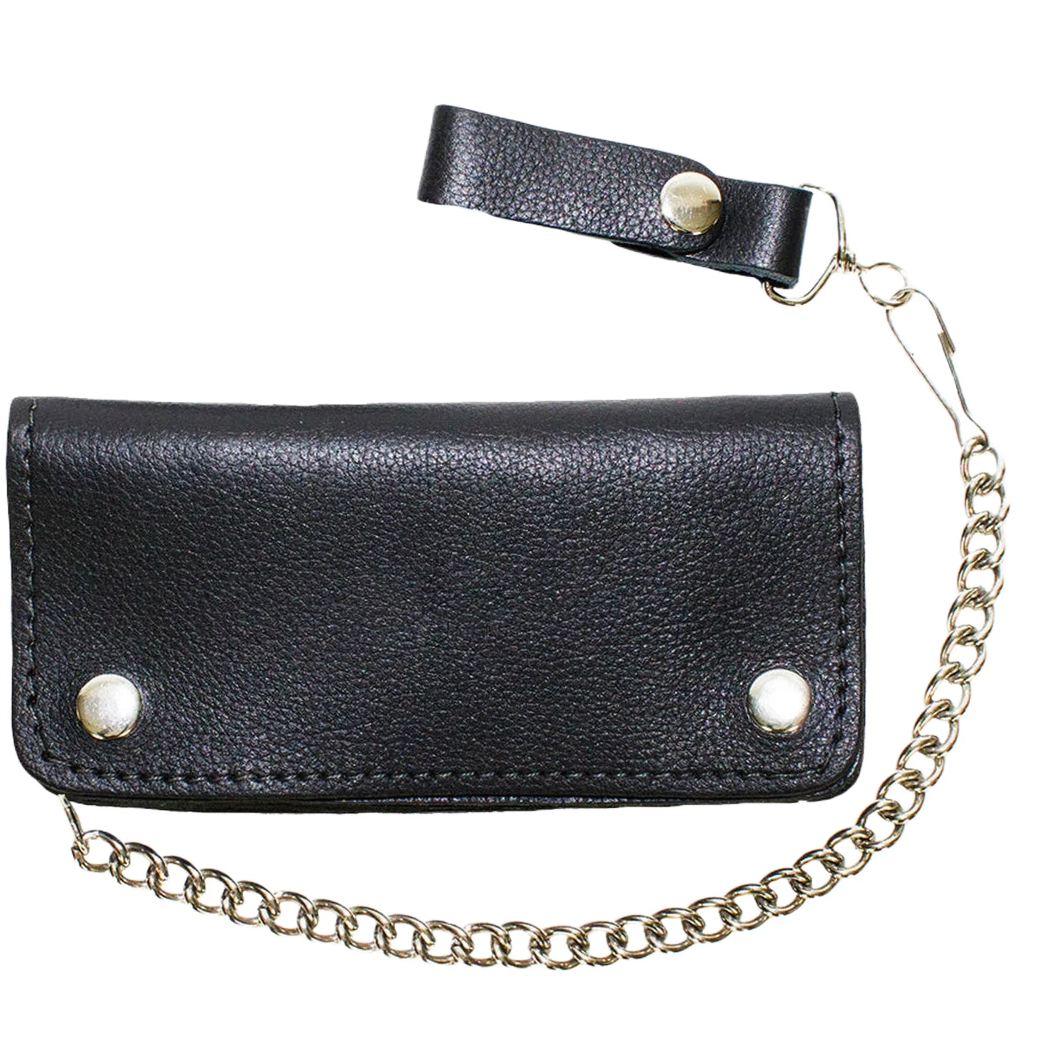 Heavy Duty Black Leather Motorcycle Chain Wallet - Image 2