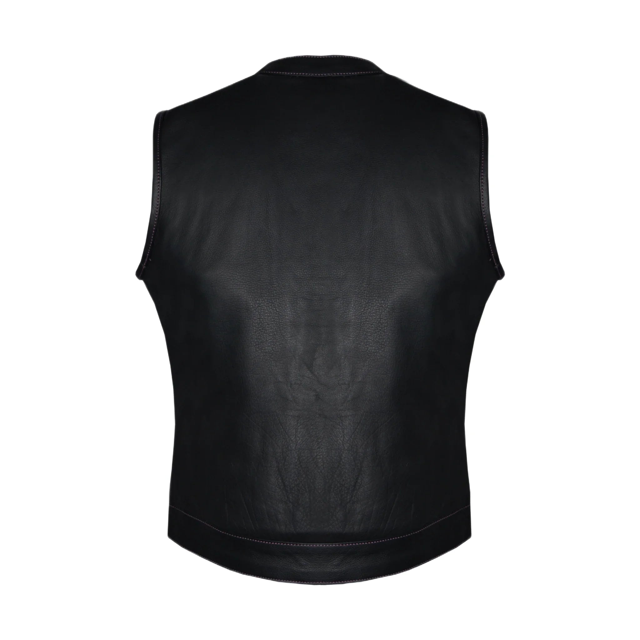 Ladies Motorcycle Leather CLUB VEST Premium Cowhide Leather Purple Paisley Lined - Image 2