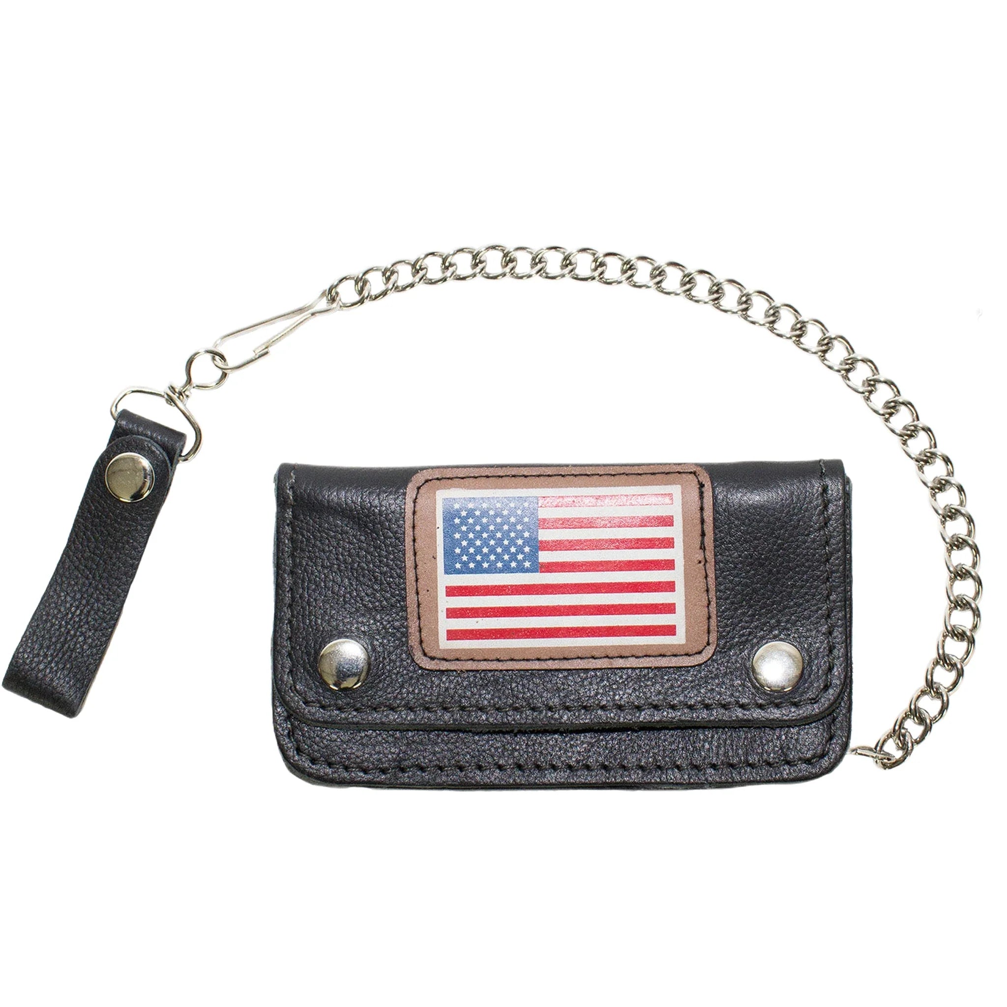 Leather Chain Wallet W/ USA Flag - Image 2