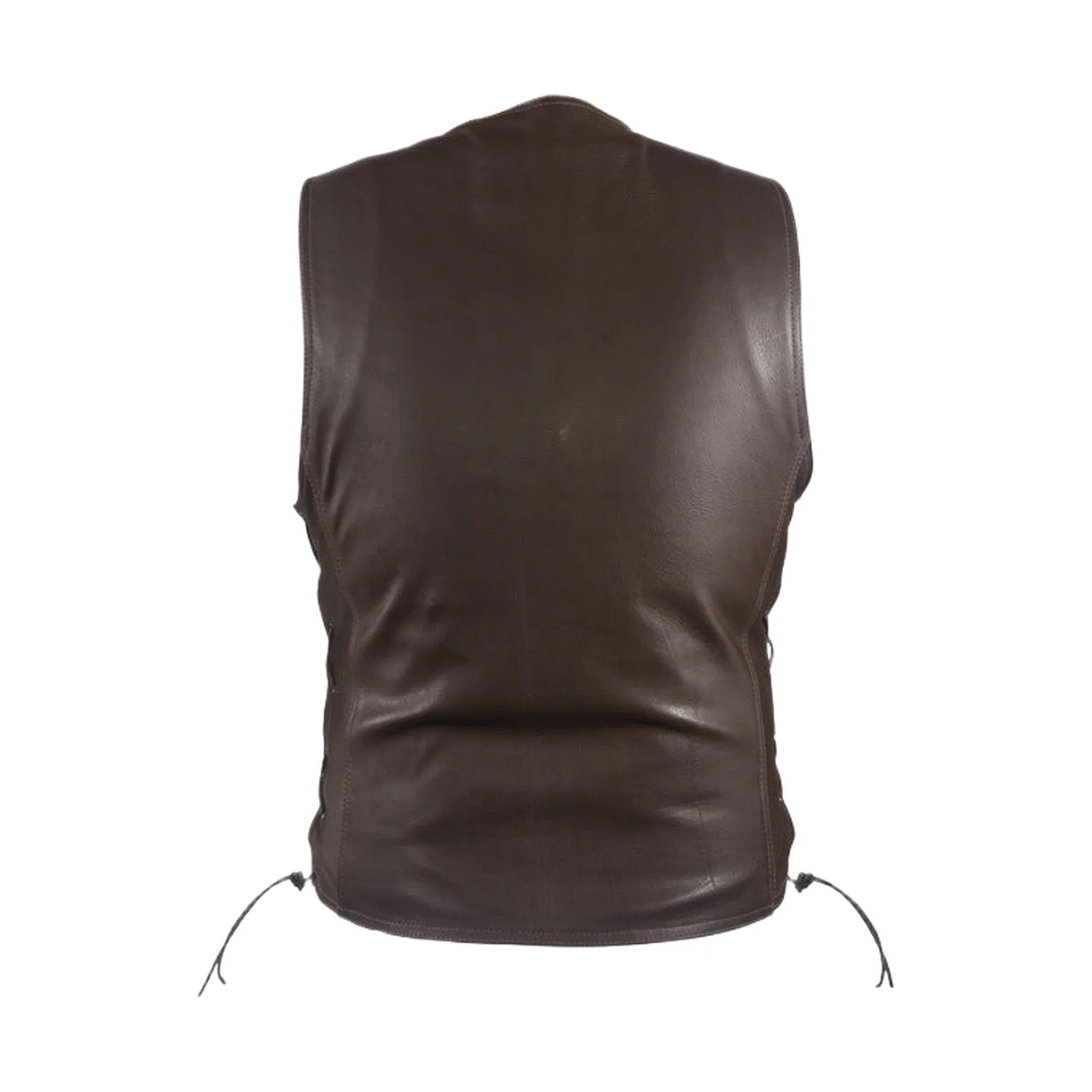 Mens Brown Leather Vest - Image 2