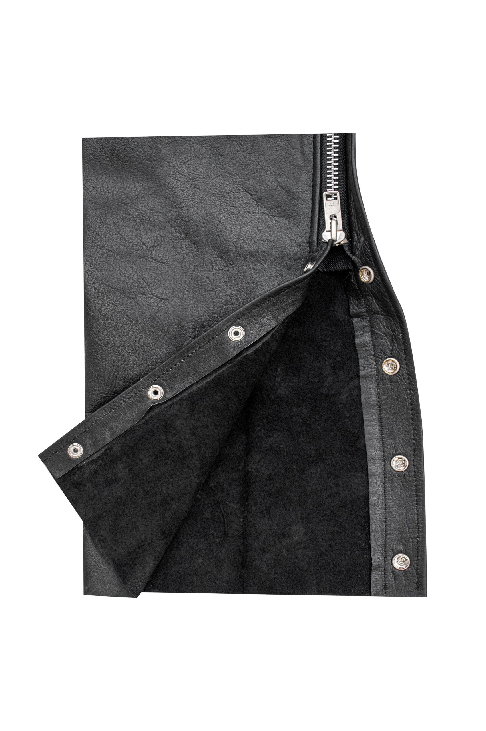 Motorcycle Cowhide Leather Chaps Dream Apparel Black Durable Riding Gear - Image 3