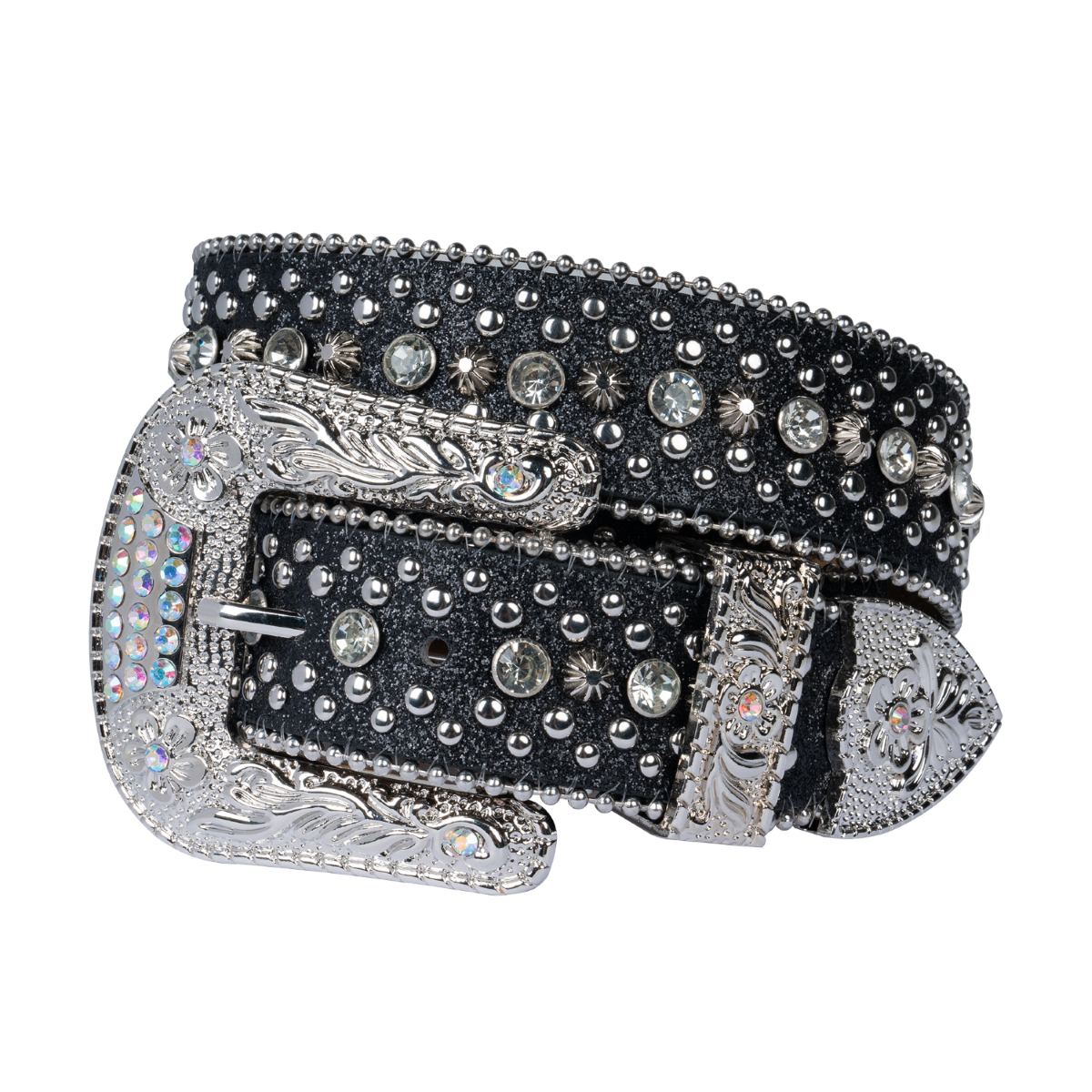 Rhinestone Crystal Belt Dream Apparel Faux Leather Medium Large XL Waist - Image 3