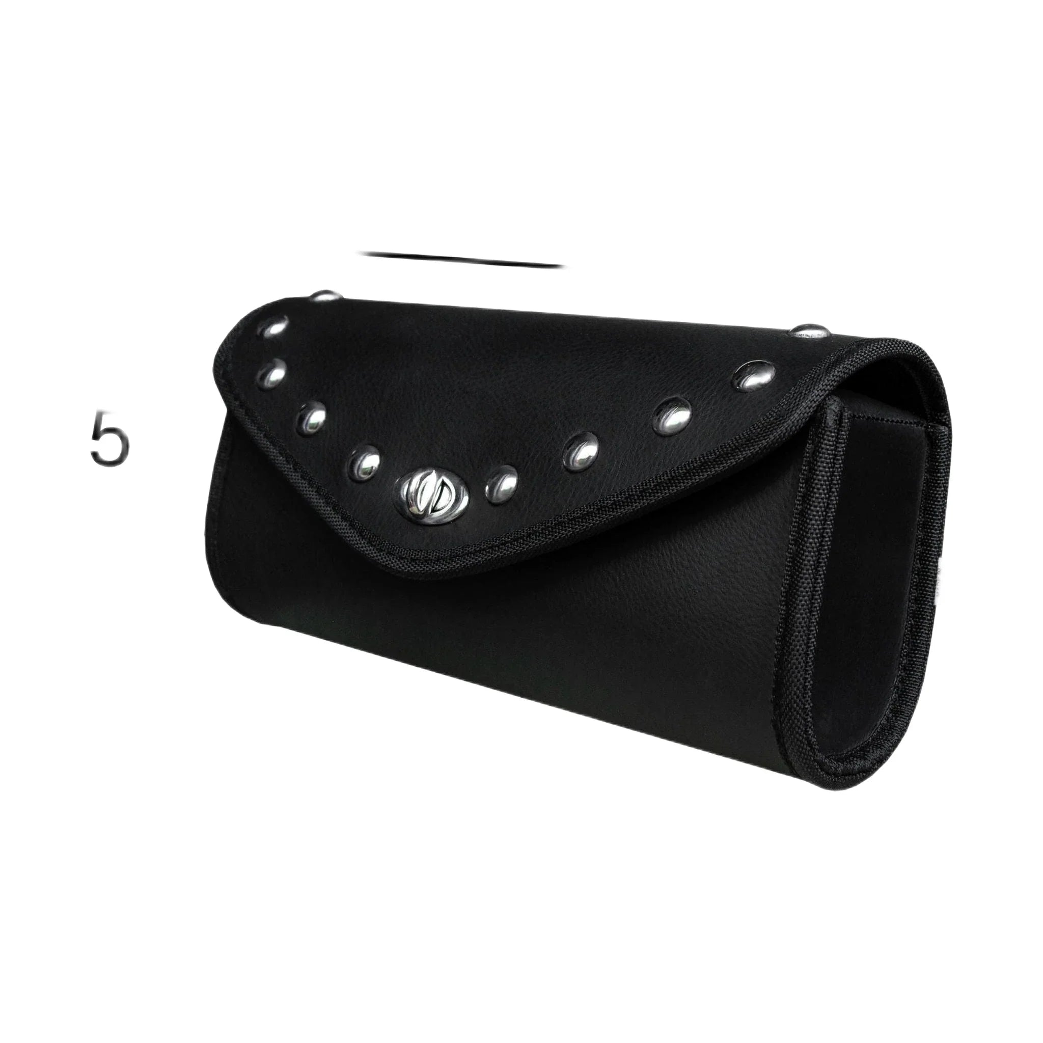 Authentic Black Leather Motorcycle Windshield Bag With Stud - Image 3