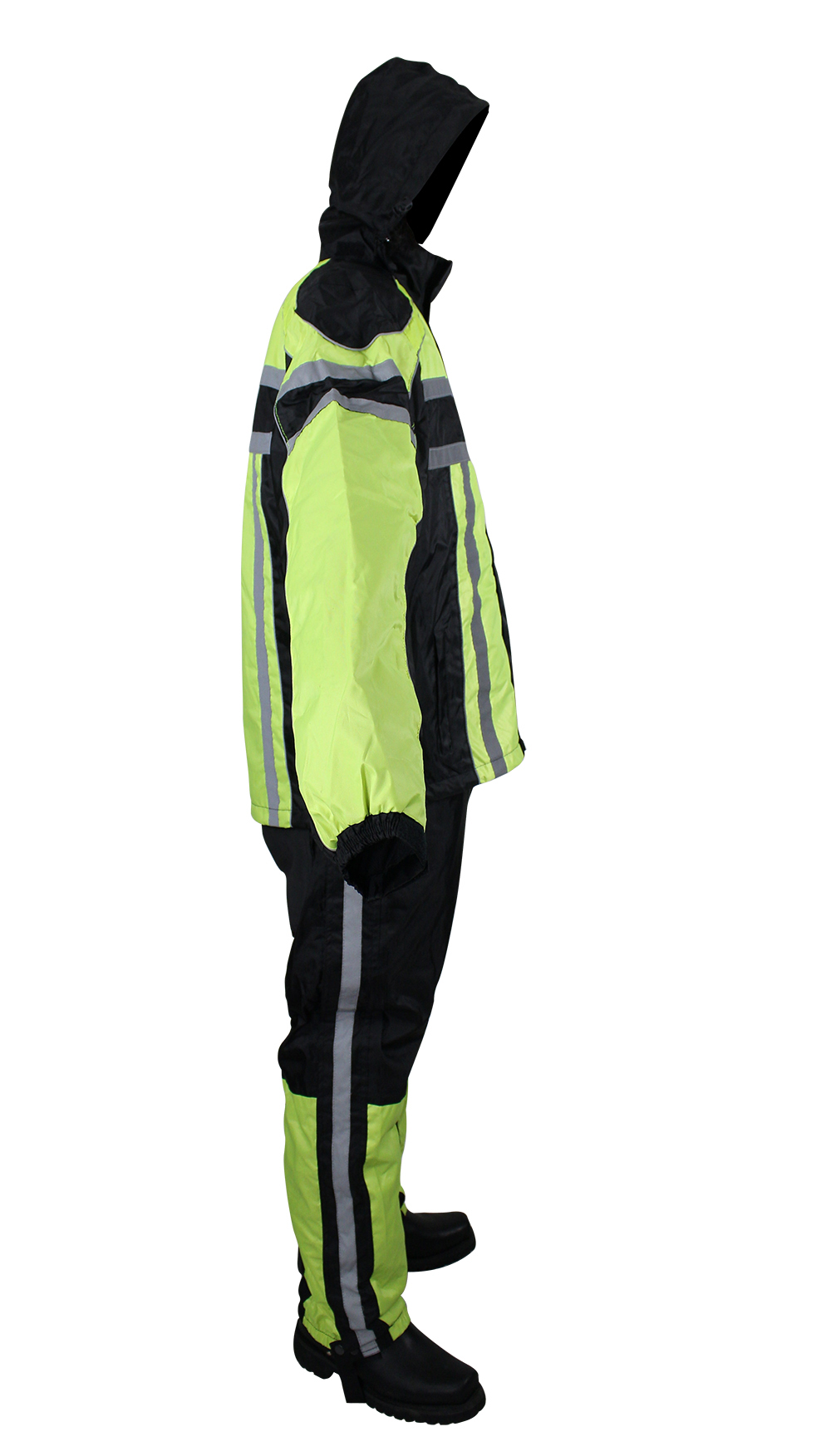 Two-Piece Black Fluorescent Waterproof Rain Suit by Dream Apparel - Image 3