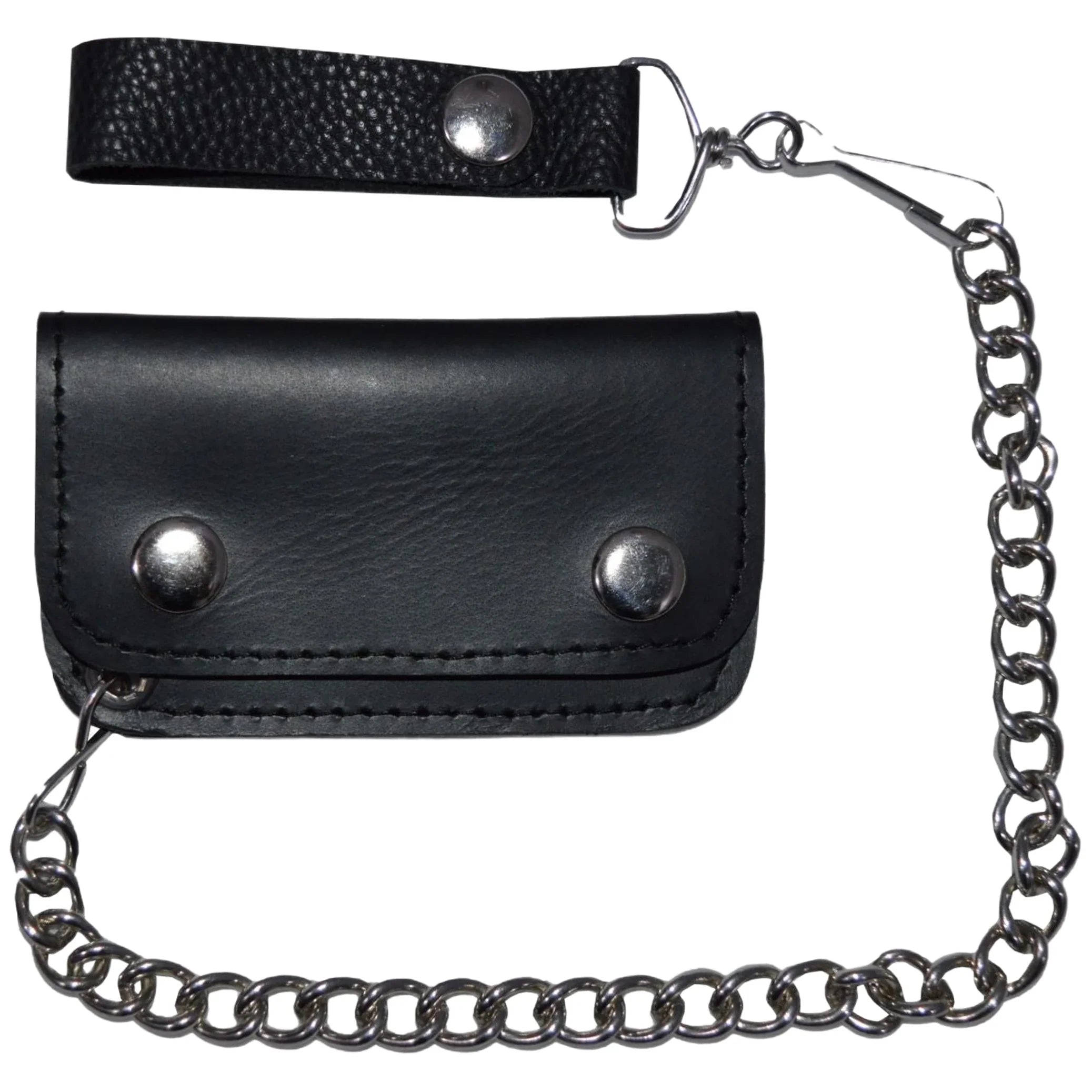 Dream Apparel Black Leather Motorcycle Chain Coins Wallet - Image 3