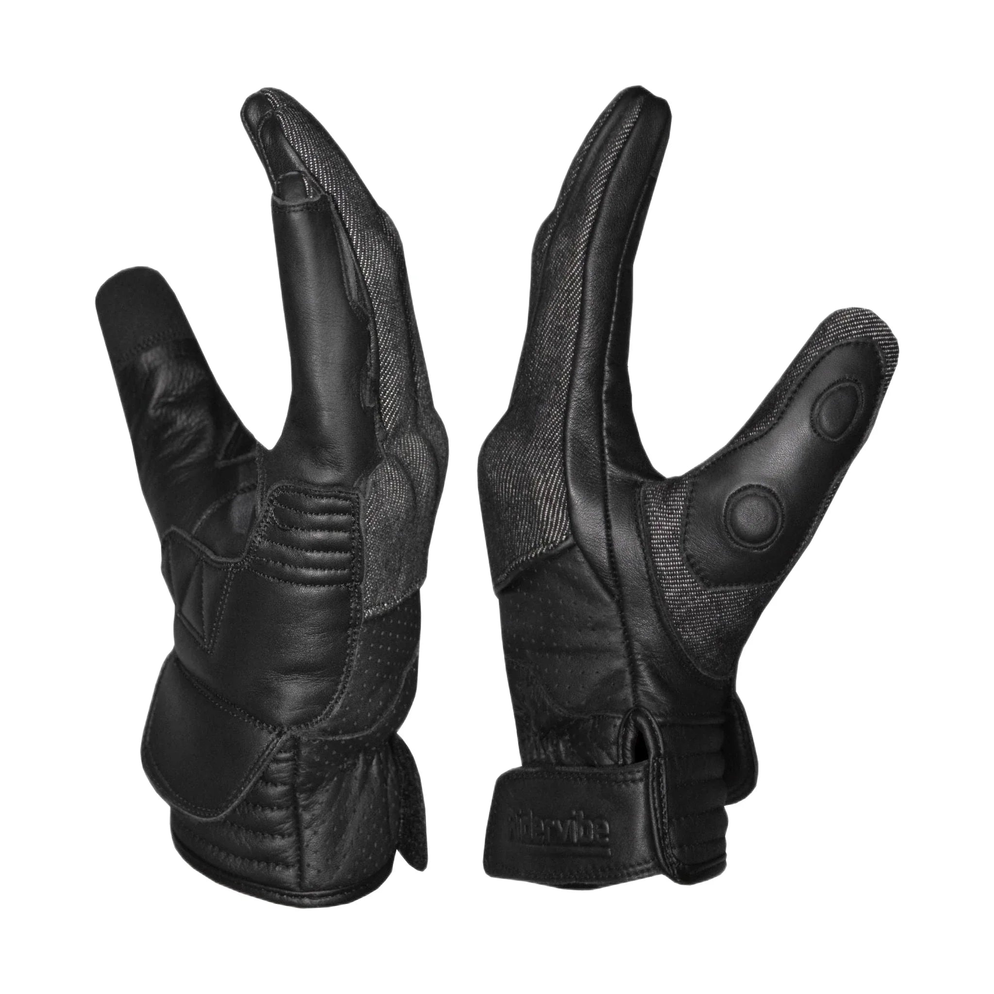 Dream Apparel Leather and Denim combination gloves - Image 3