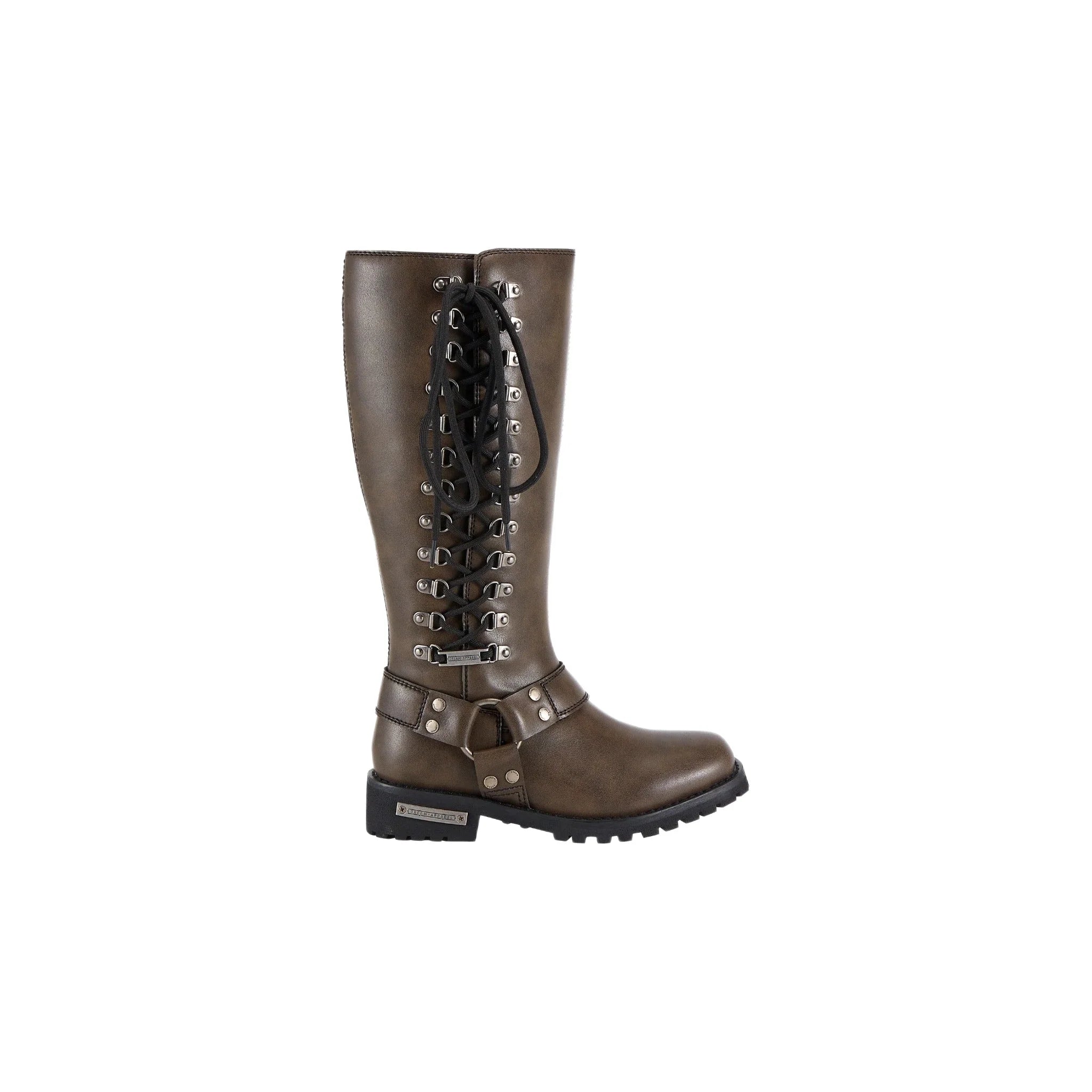 Dream Apparel® Women Long Biker Boots Brown - Image 3