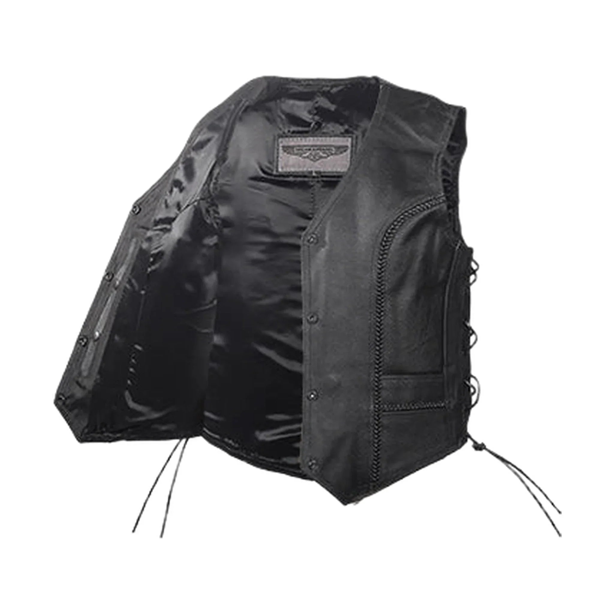Dream Apparel Womens Leather Vest With Side Laces - Image 3