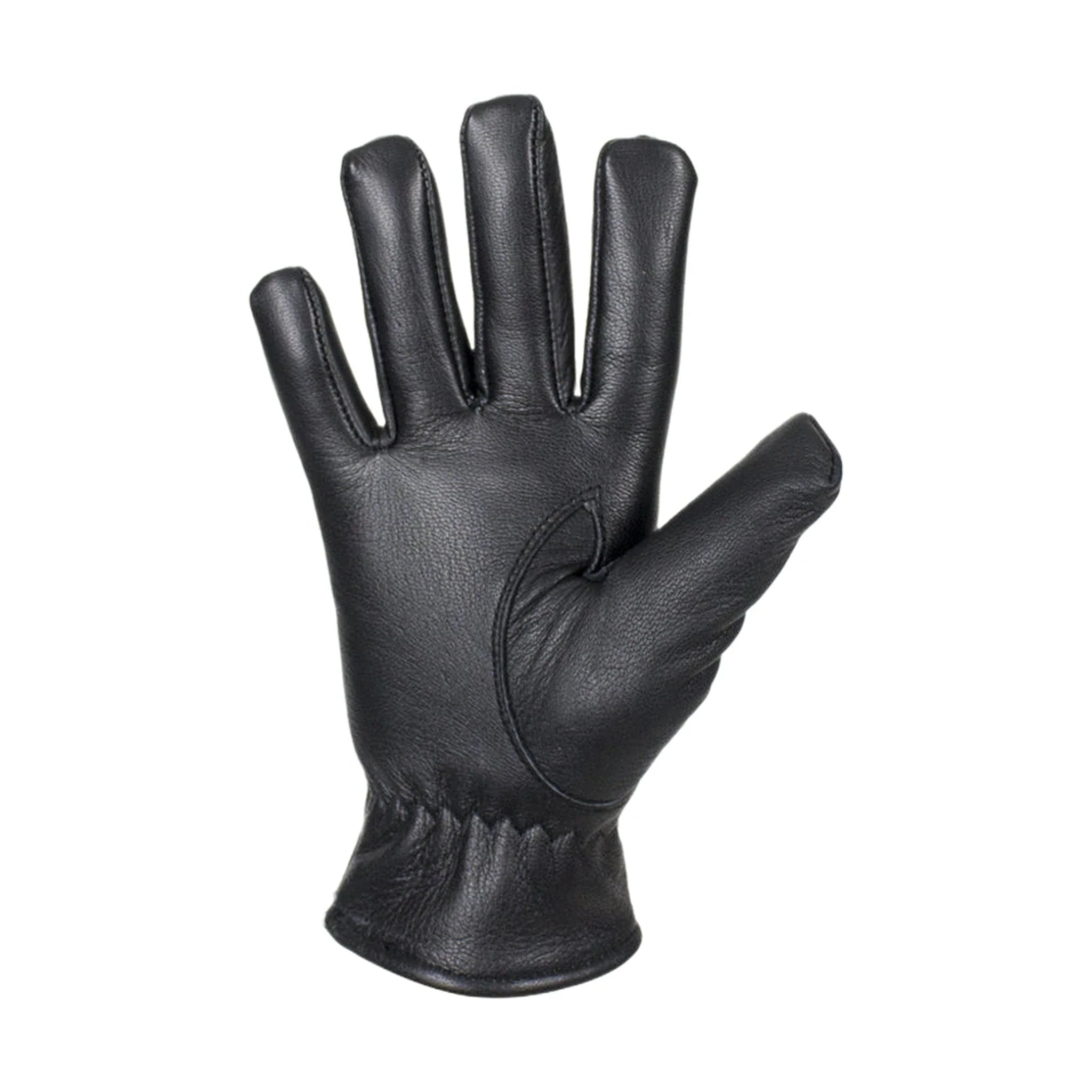 Ladies Deer Skin Leather Gloves - Black - Image 3