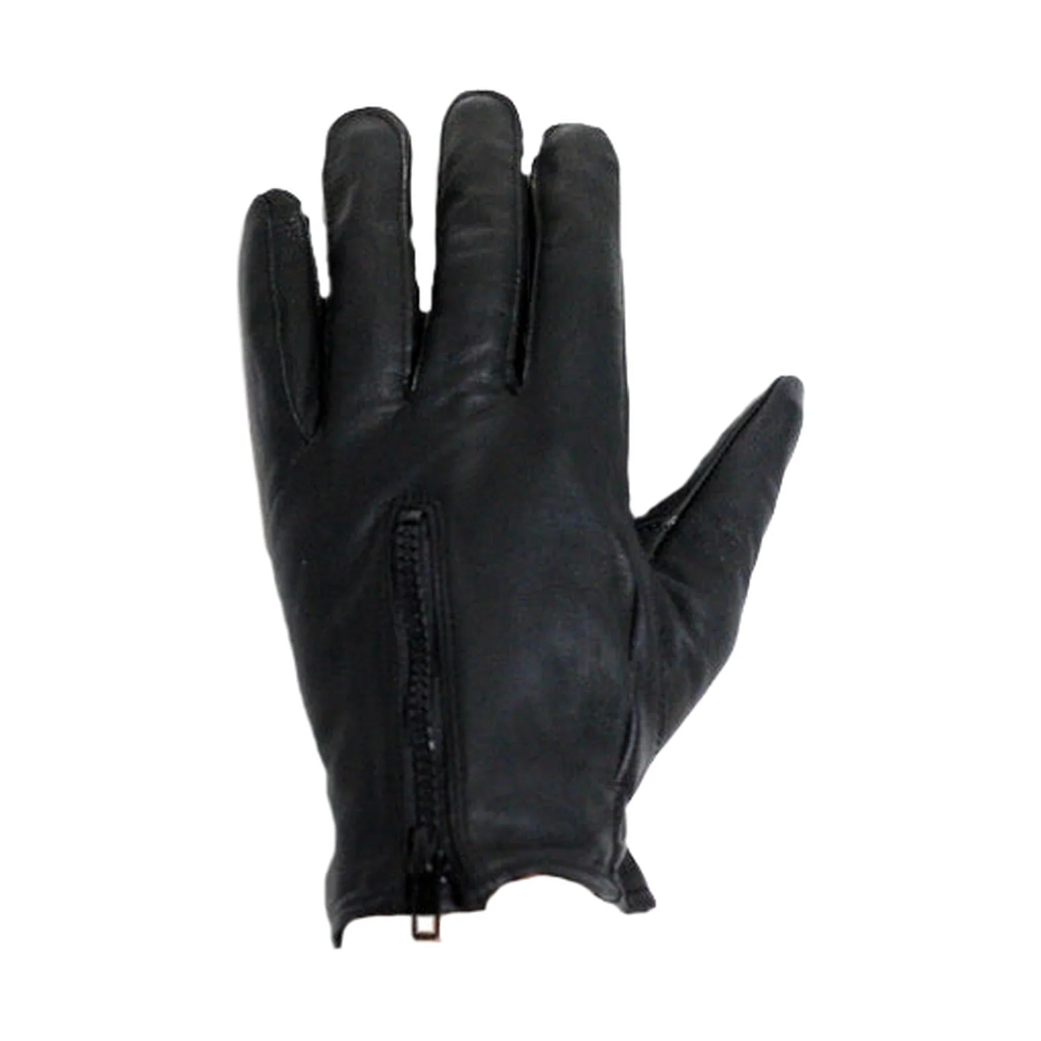 Lined Leather Gloves With Zipper - Image 3