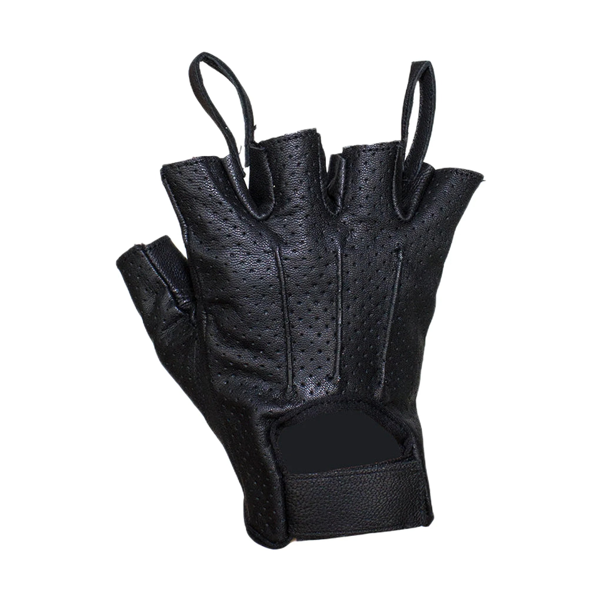 Nappa Leather Fingerless Riding Gloves - Image 3
