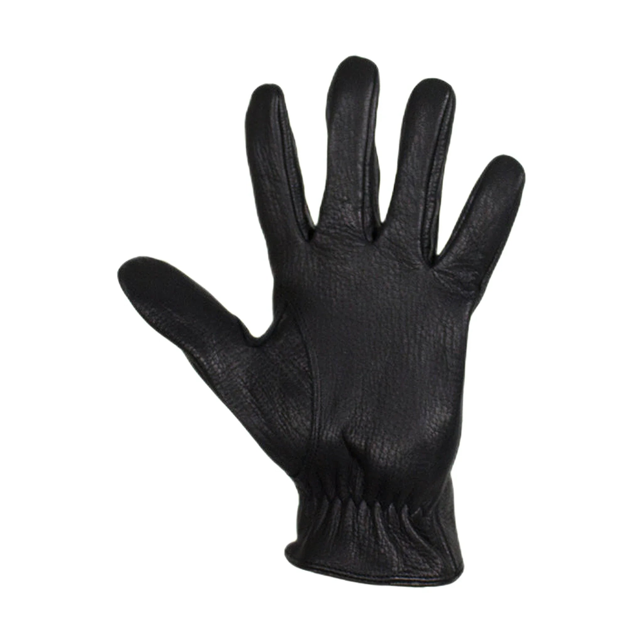 Vented Black Deer Skin Leather Riding Gloves - Image 3