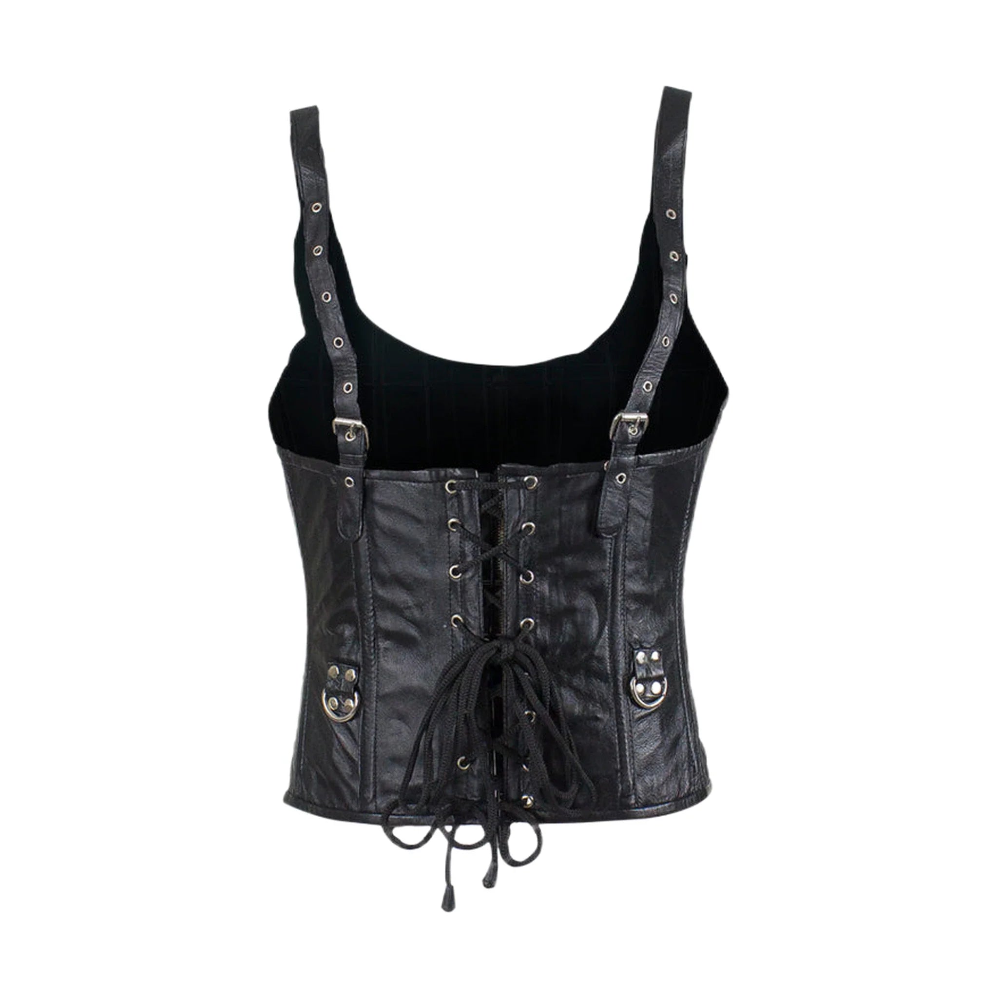 Women's Lambskin Leather Corset with Buckles - Image 3