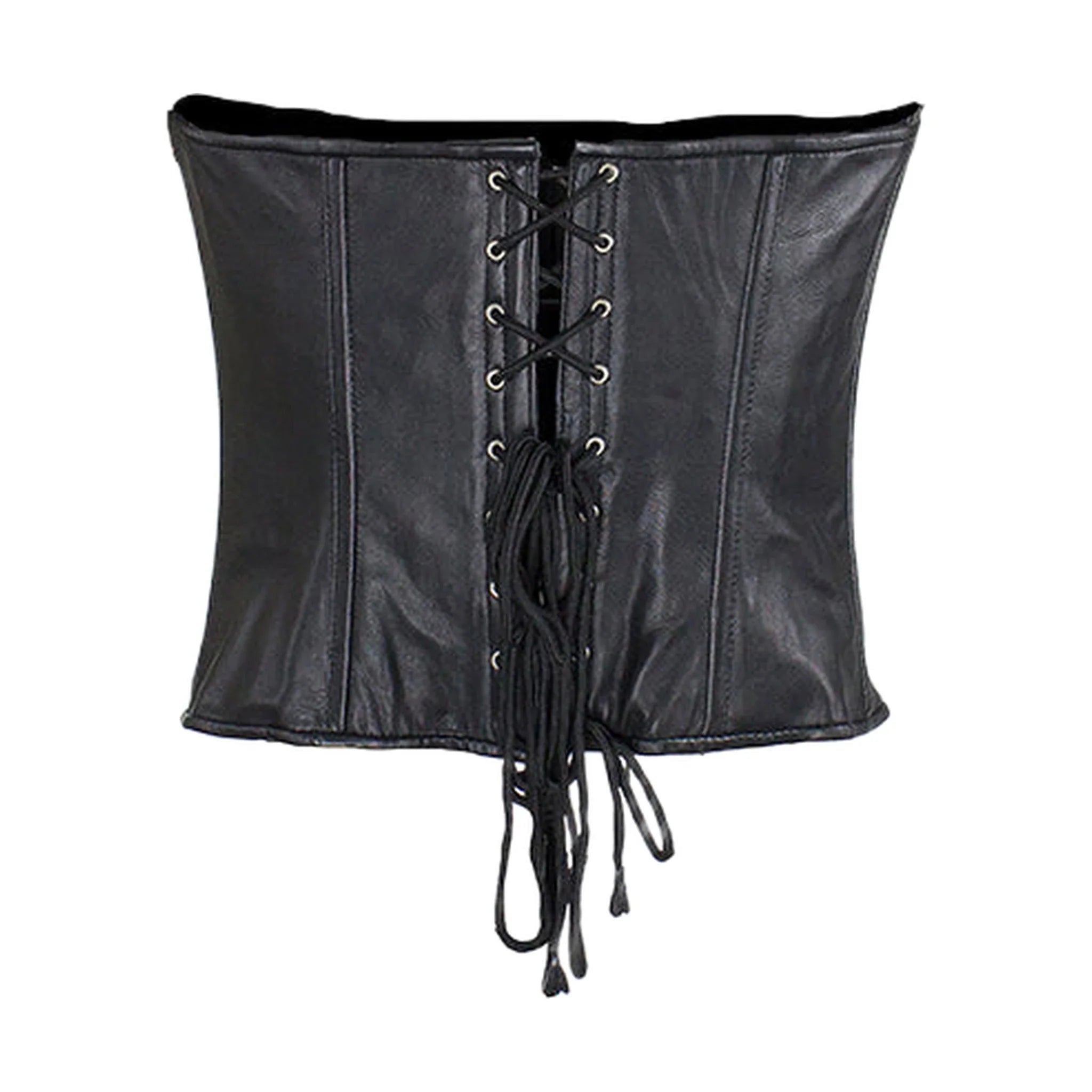 Women's Studded Black Leather Corset - Image 3