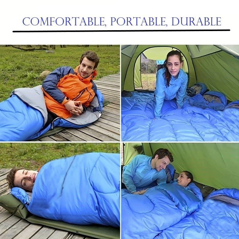 Mummy Sleeping Bag 7' Thick Comfortable Camping Backpacking Sleep Sack, 20F Blue - Image 3