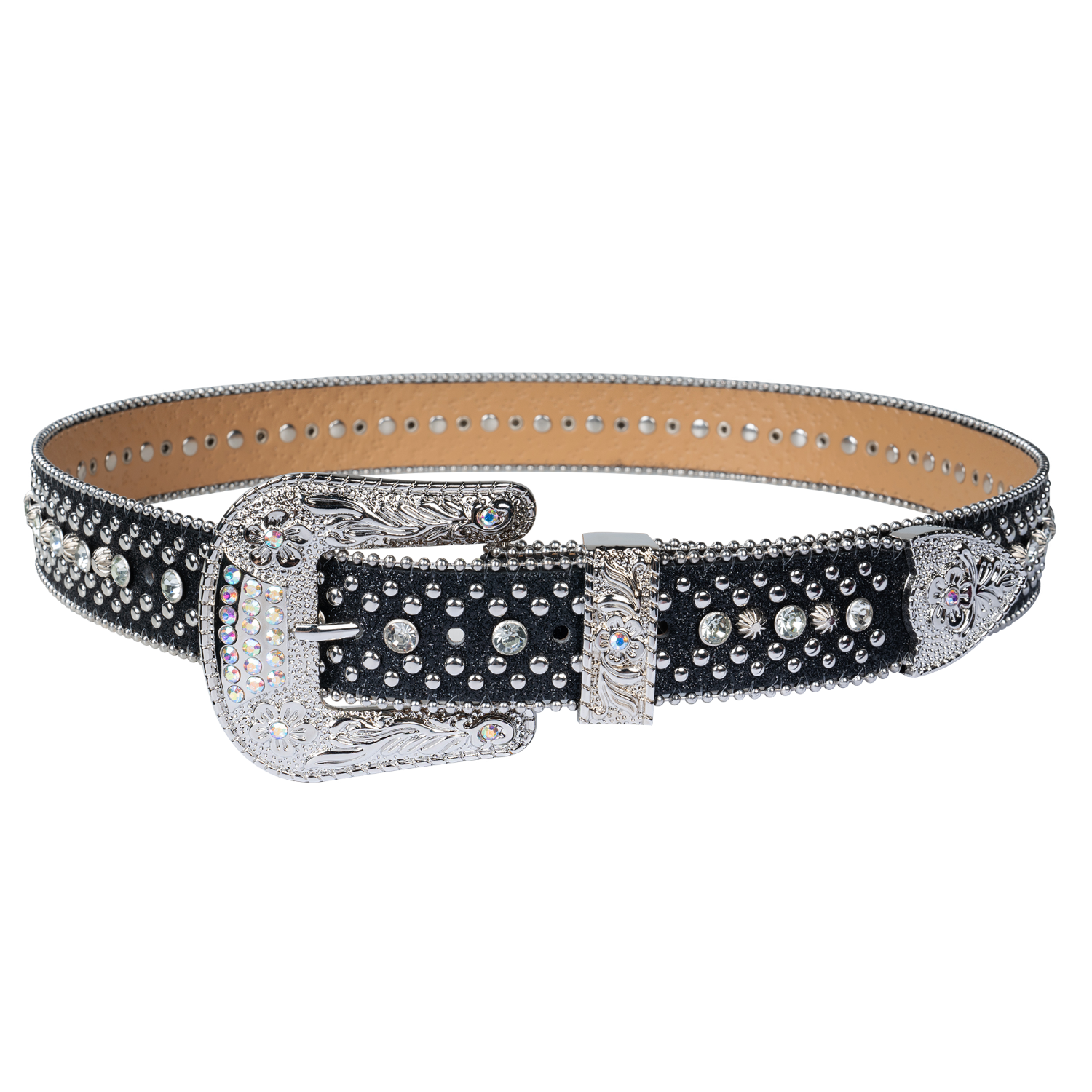 Rhinestone Crystal Belt Dream Apparel Faux Leather Medium Large XL Waist - Image 4