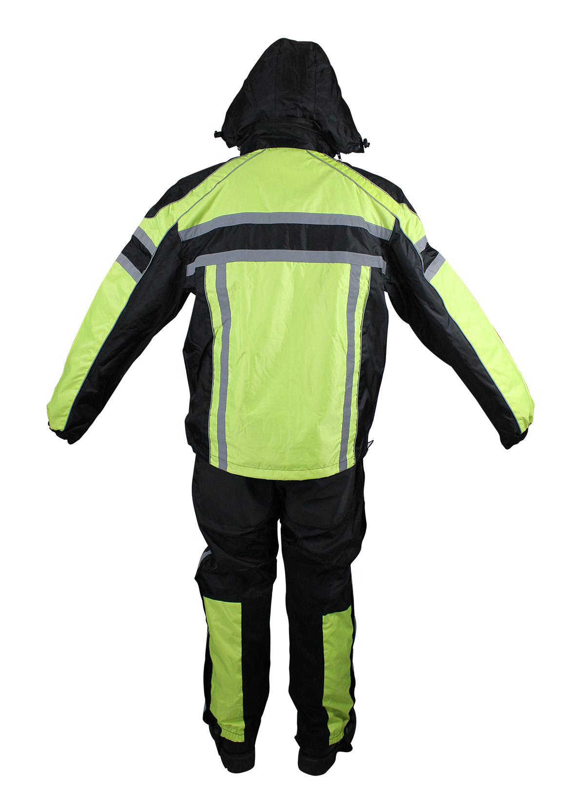 Two-Piece Black Fluorescent Waterproof Rain Suit by Dream Apparel - Image 4