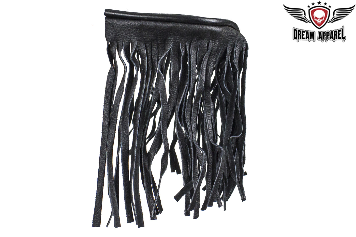 Black Leather Motorcycle Floor Boards with 7 Inch Fringe 8x4 Inch - Image 4