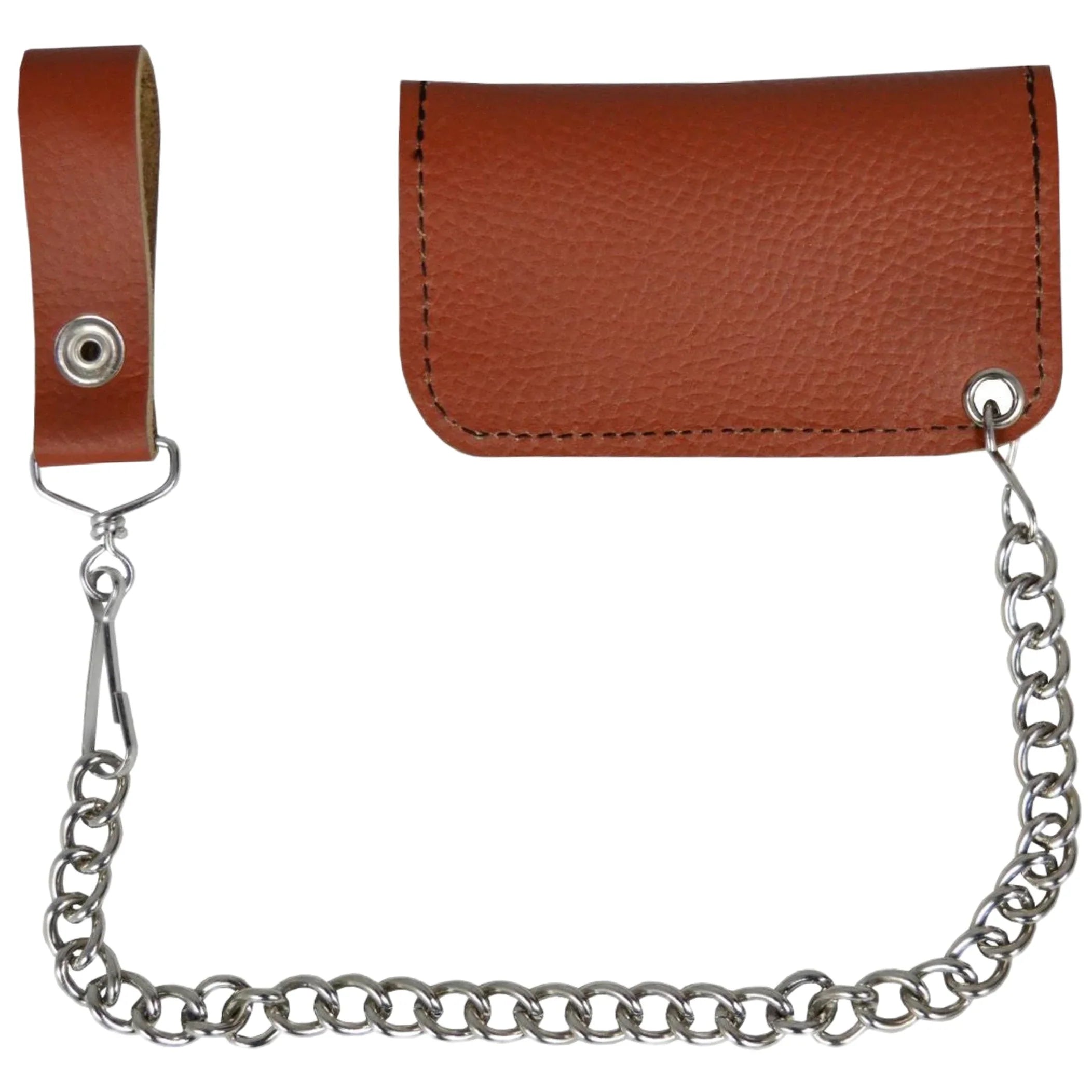 Brown Leather Motorcycle Chain Coins Wallet - Image 4