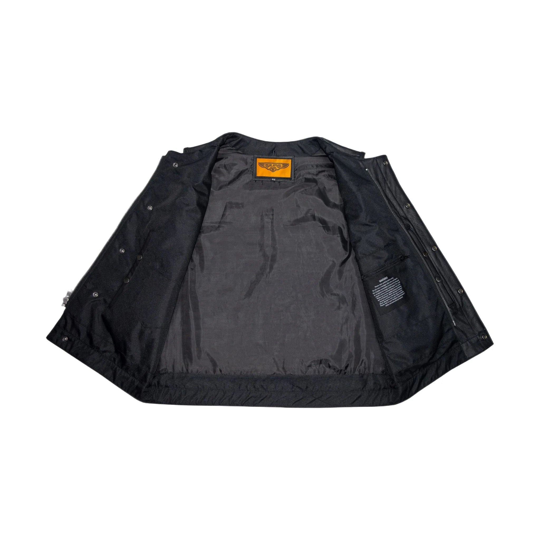 Mens Motorcycle Club Vest Conceal Gun Pockets Heavy Duty Premium Leather - Image 4