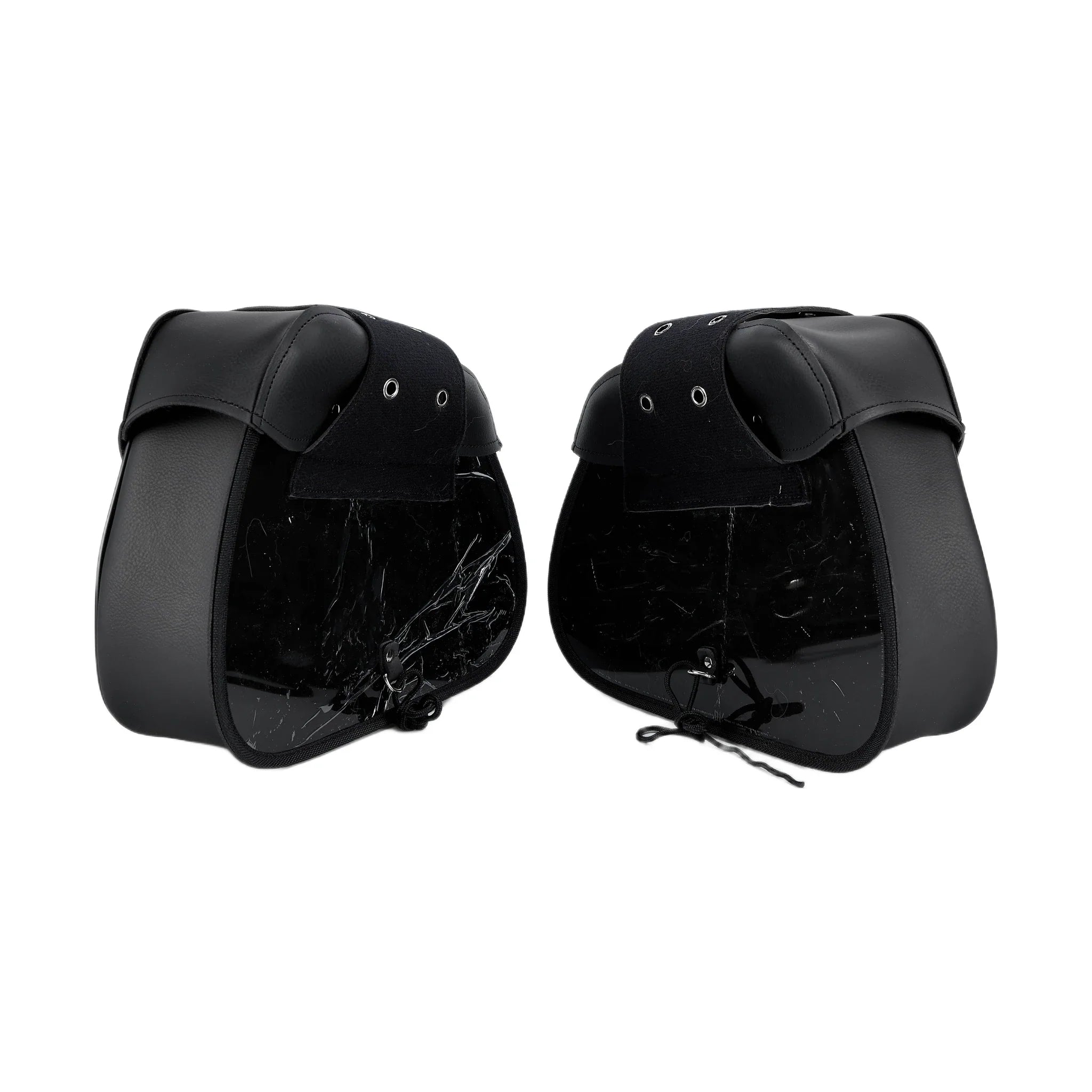 Dream Apparel Motorcycle Black Saddlebag PVC Classic Vintage Style, Weather-Resi - Image 4