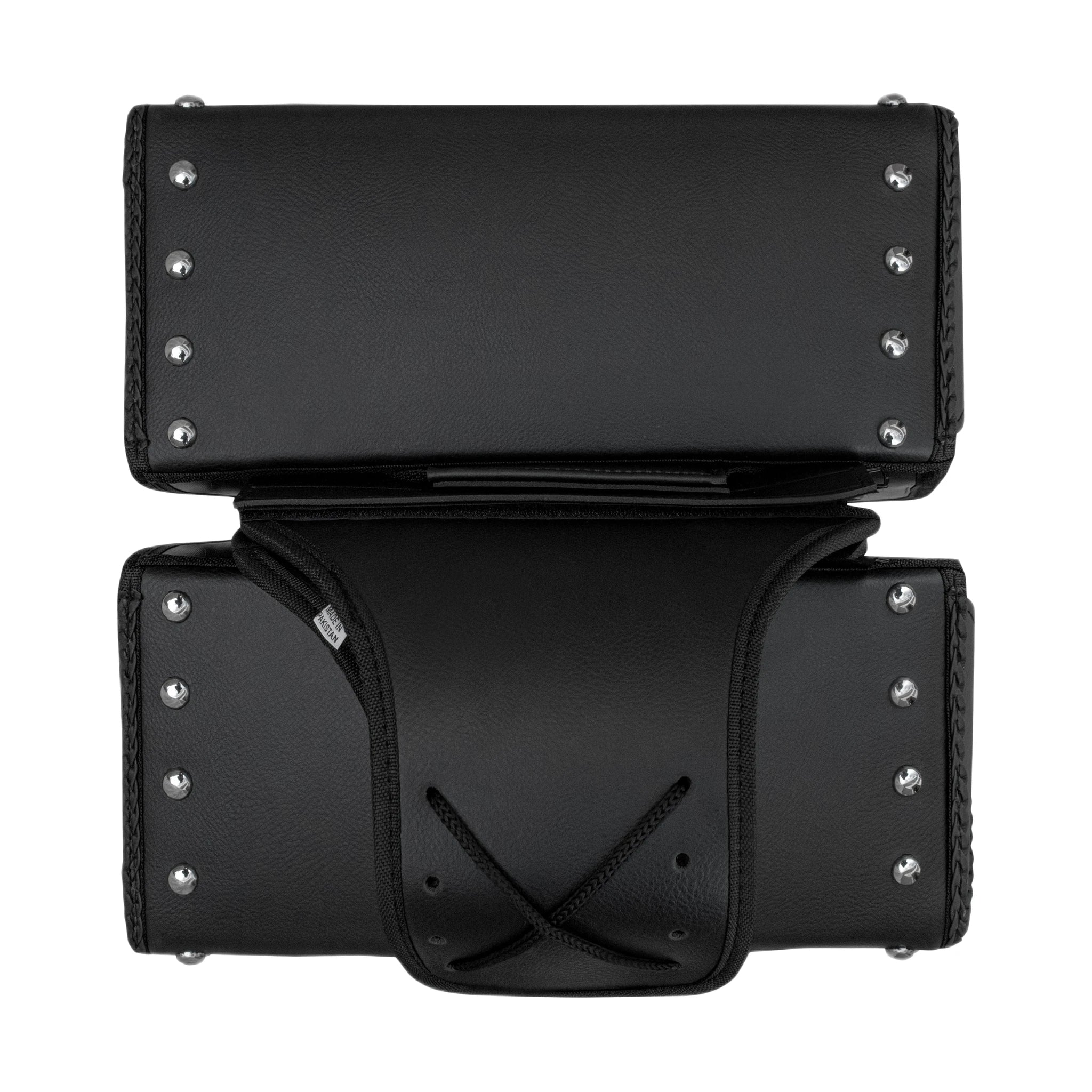 Dream Apparel Motorcycle Saddlebag PVC Classic Black Vintage Style Weather-Resis - Image 4