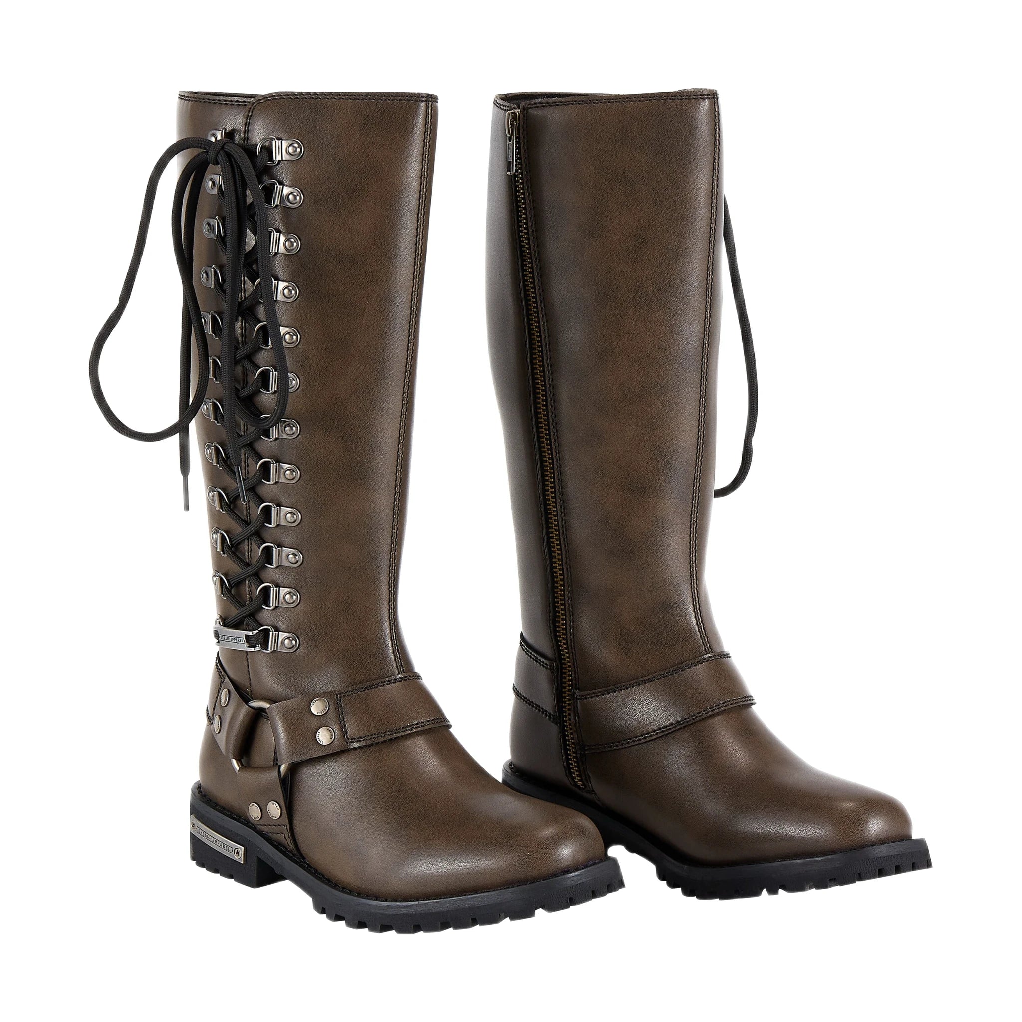 Dream Apparel® Women Long Biker Boots Brown - Image 4
