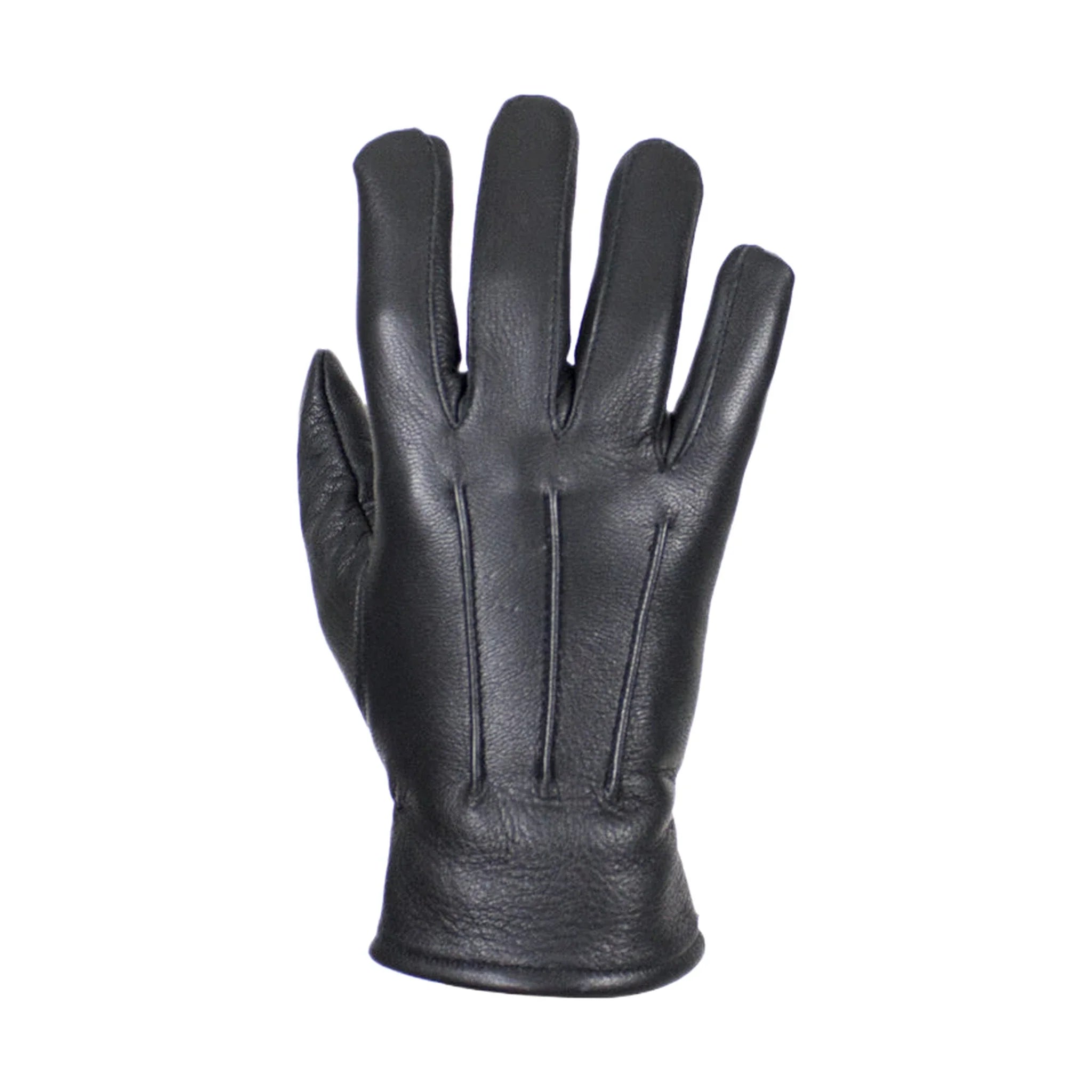 Ladies Deer Skin Leather Gloves - Black - Image 4