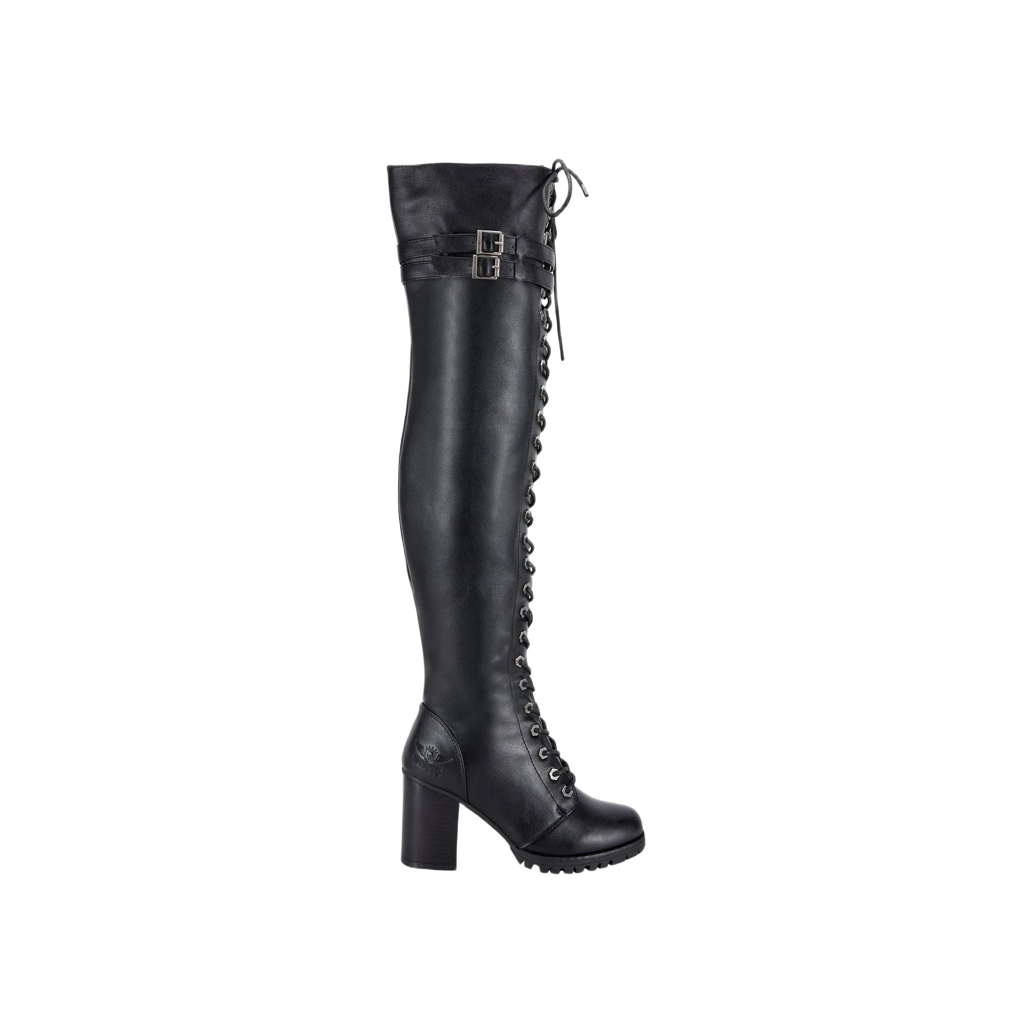 Ladies Knee High Laced Boots By Dream Apparel - Image 4